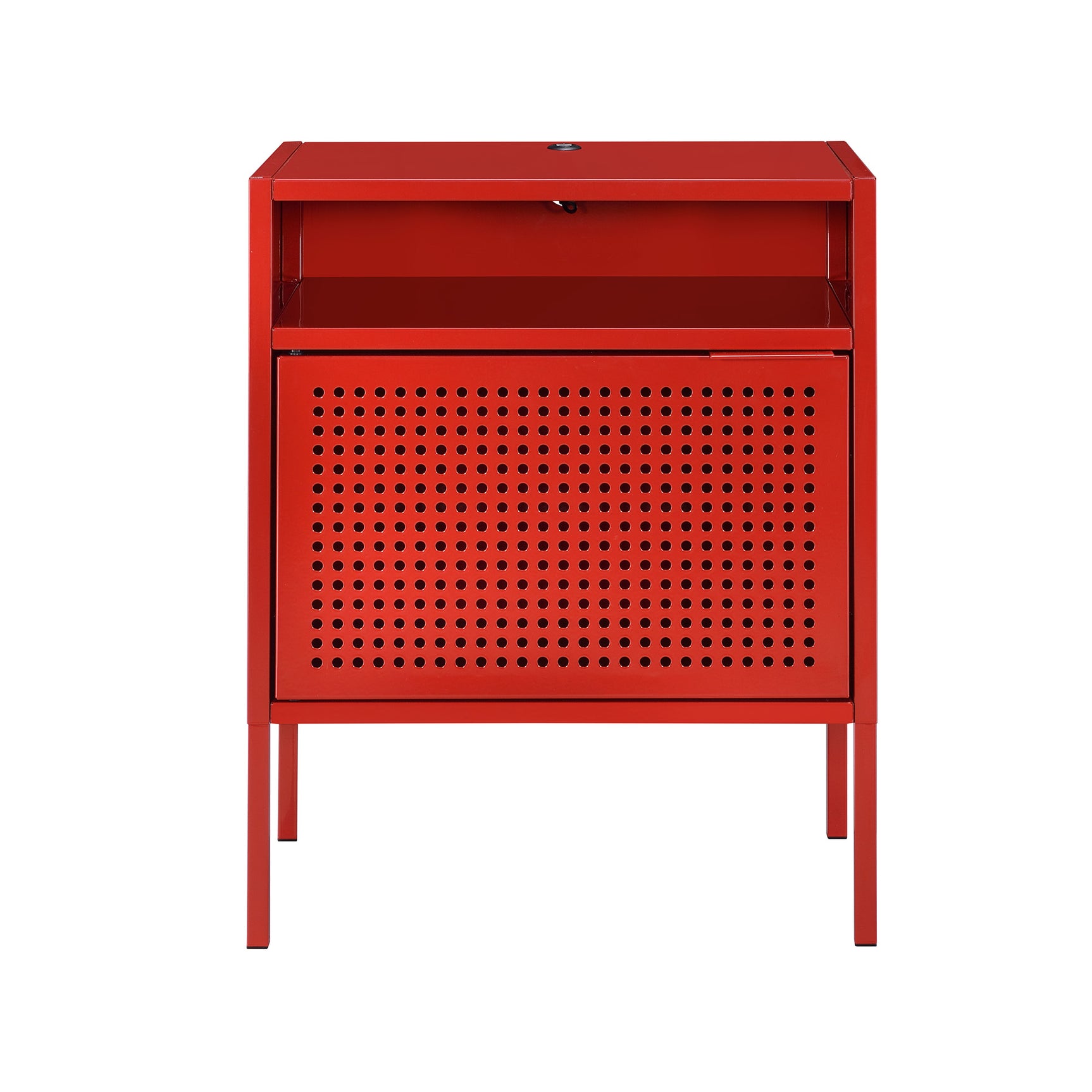 Ember Nightstand (C-1094) RED NIGHTSTAND W/ USB - Tampa Furniture Outlet