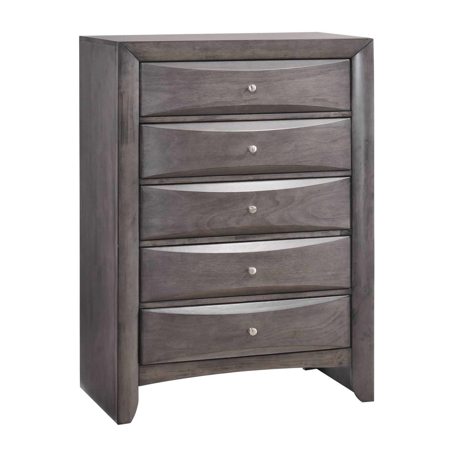 Emily Chest Grey 5Drawer (Sturdy) - Tampa Furniture Outlet