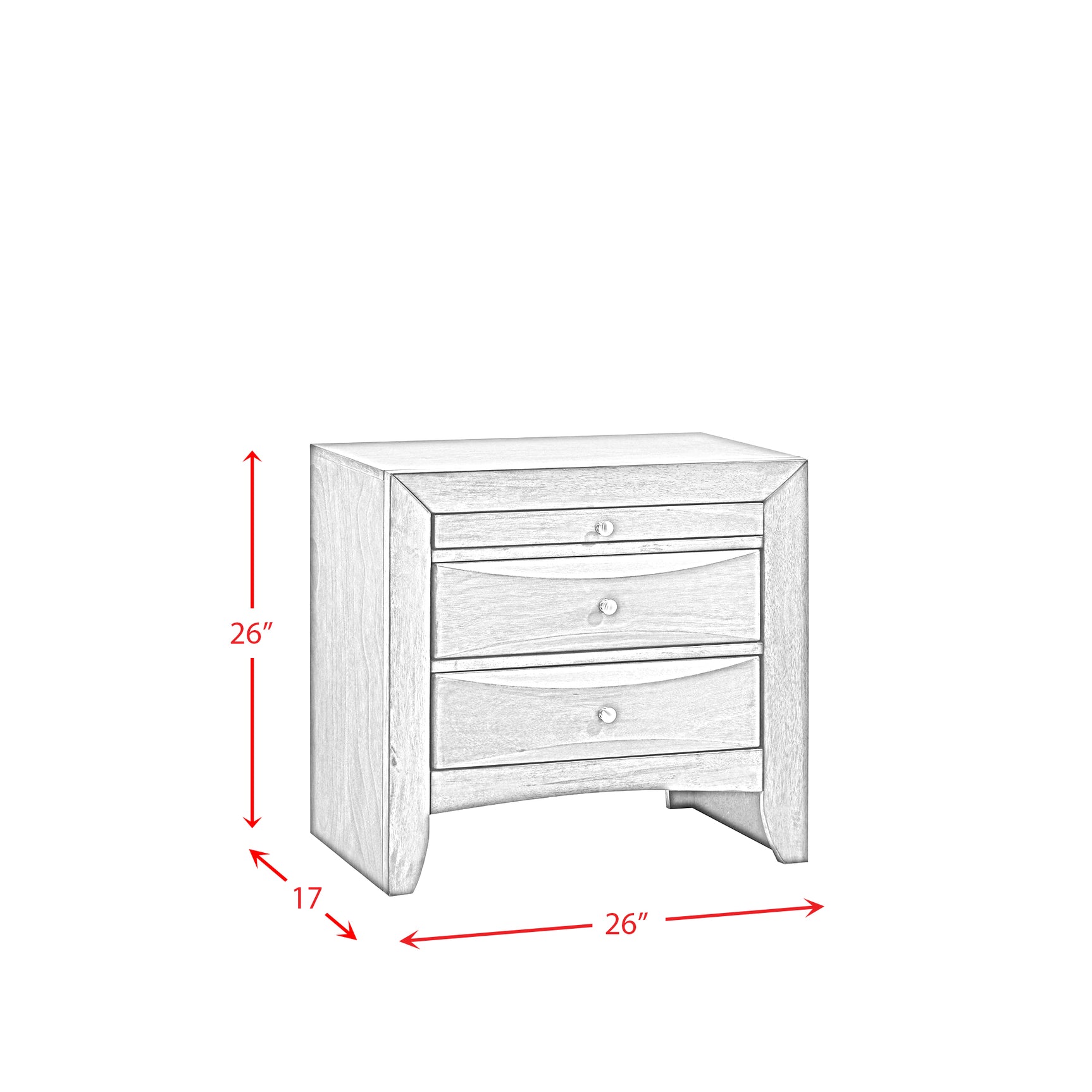 Emily Nightstand Grey - Tampa Furniture Outlet