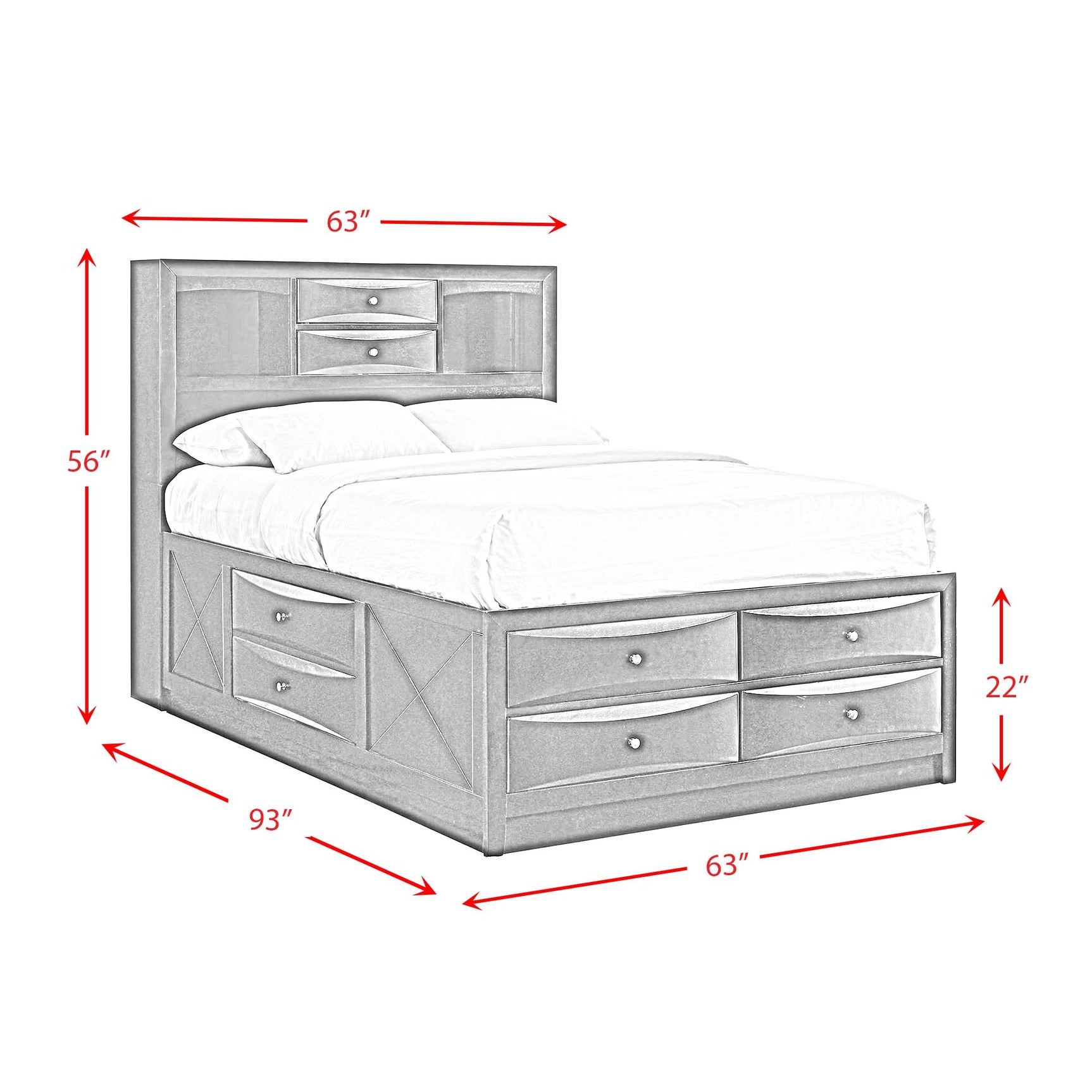 Emily Queen Storage Bed - Tampa Furniture Outlet