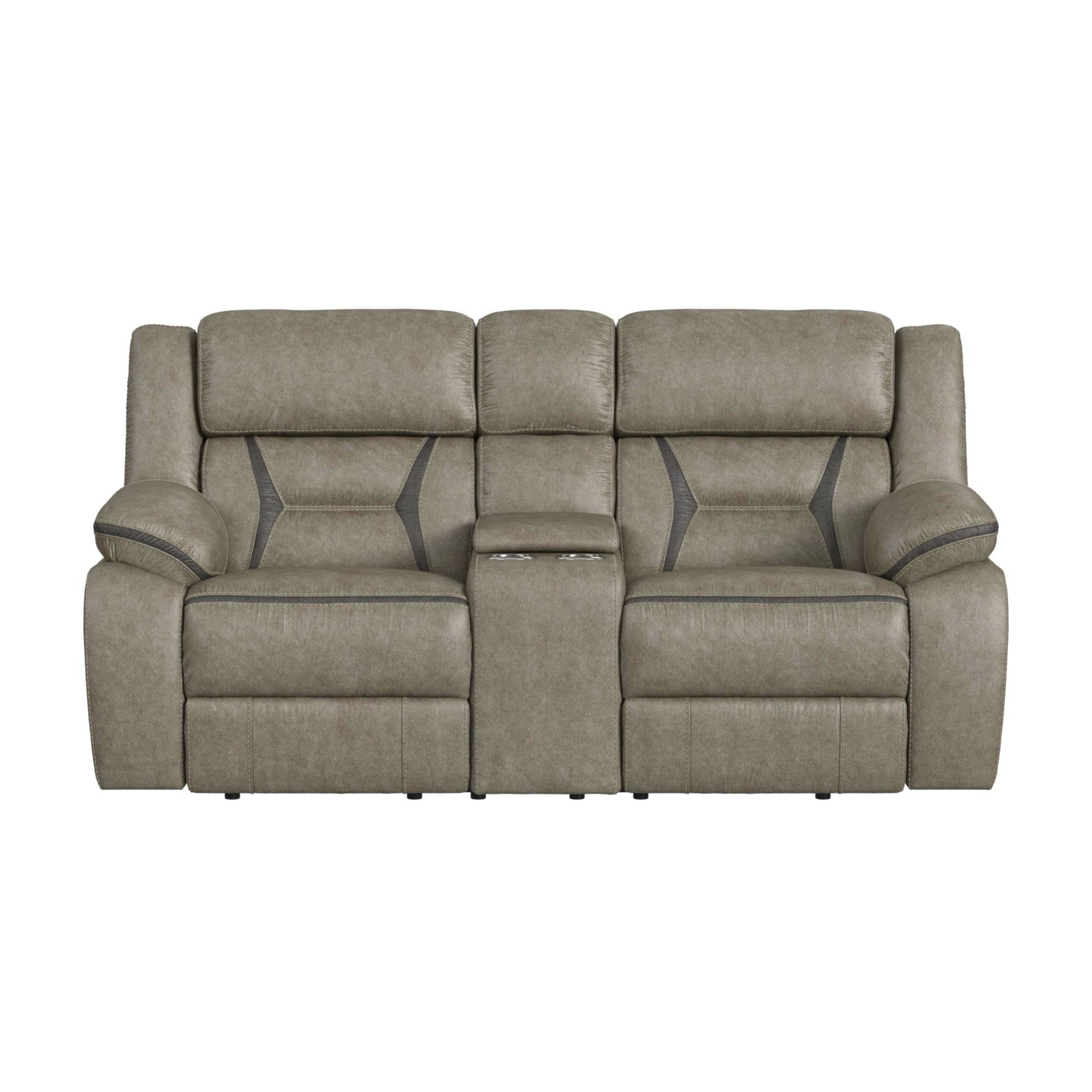 Engage Motion Loveseat with Console in Corral Grey - Tampa Furniture Outlet