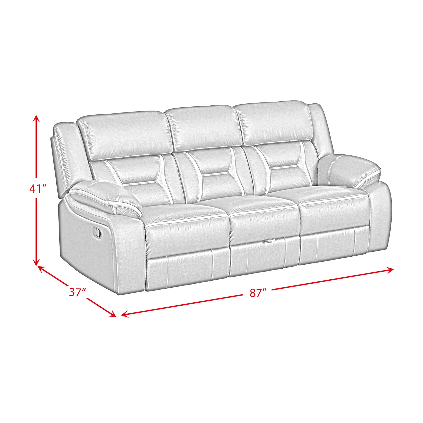 Engage Motion Sofa with DDT, Drawer and PWS in Corral Grey - Tampa Furniture Outlet