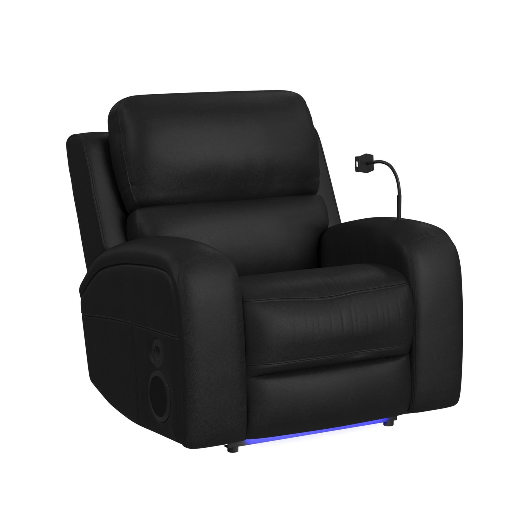 Euphora P3 Power Glider Recliner W/Heat & Massage, Music, Ipad holder W/wireless charger and USBC in Aline Black - Tampa Furniture Outlet