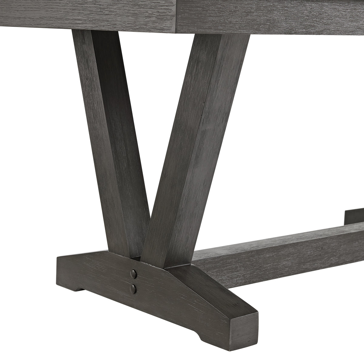 Everdeen Dining Table w/ White Faux Marble Top in Charcoal