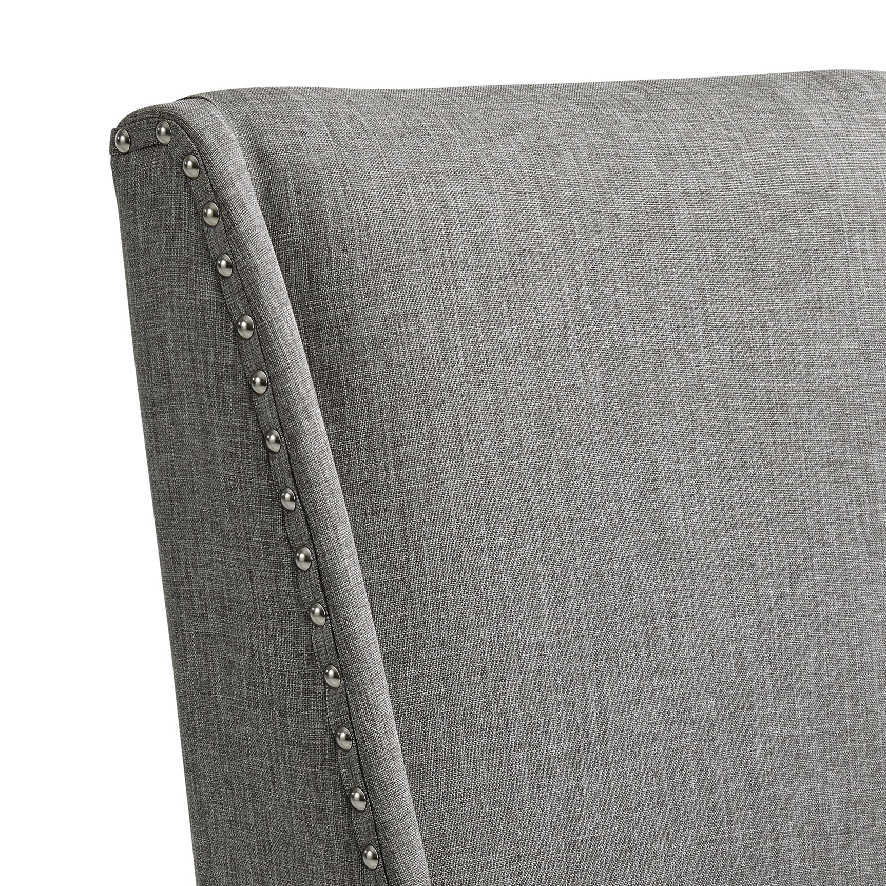 Everdeen Side Chair w/ Grey Fabric and Nail Heads in Charcoal (2 Per Carton) - Tampa Furniture Outlet