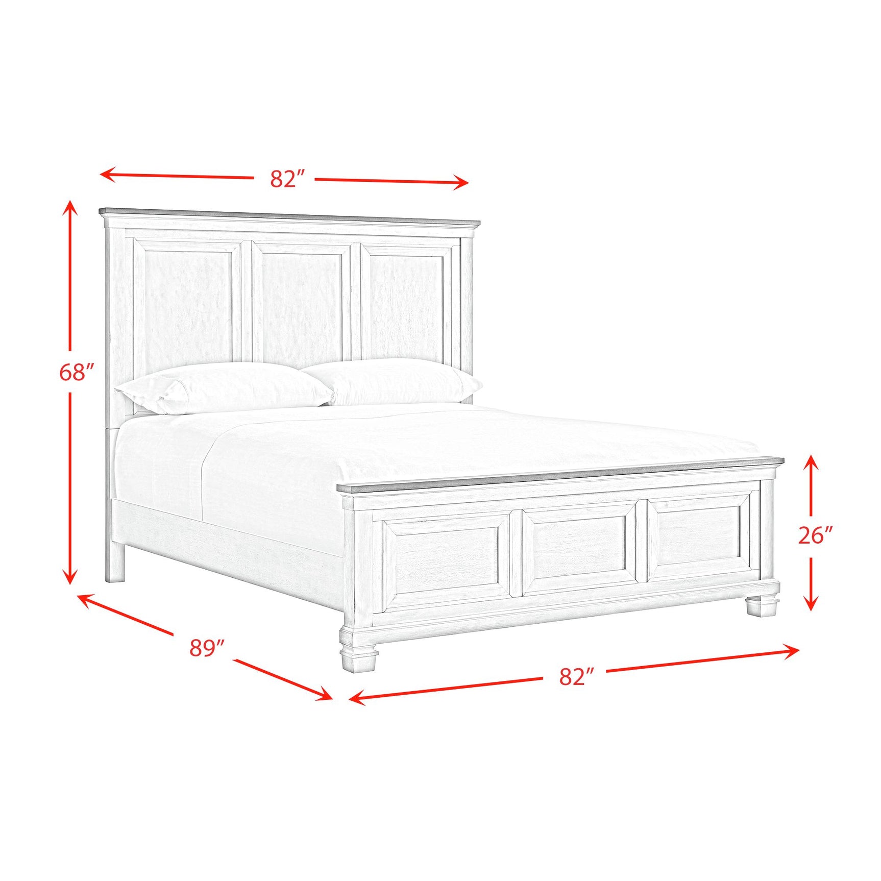 Farmington King Panel Bed in Medium Brown and Washed Stone - Tampa Furniture Outlet