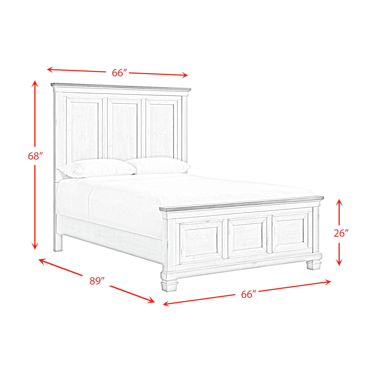 Farmington Queen Panel Bed in Medium Brown and Washed Stone