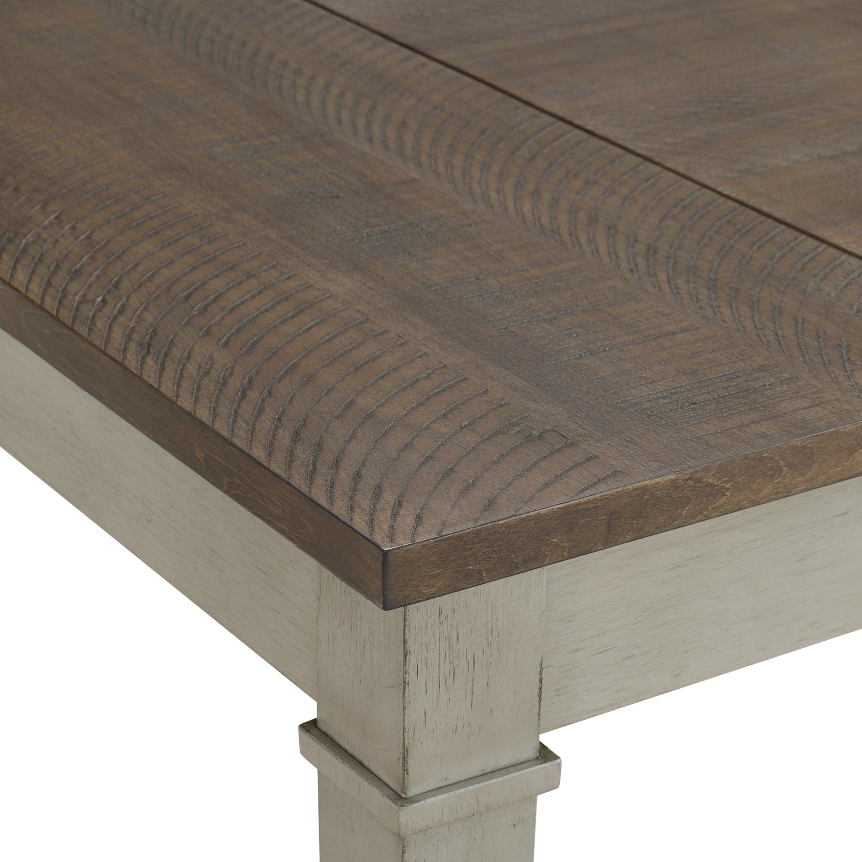 Farmington Storage Dining Bench in Medium Brown and Washed Stone - Tampa Furniture Outlet