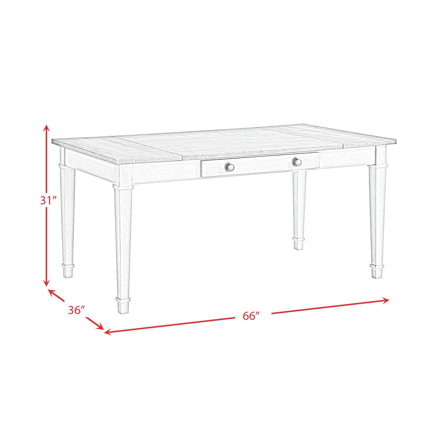 Farmington Rectangular Dining Table in Medium Brown and Washed Stone - Tampa Furniture Outlet
