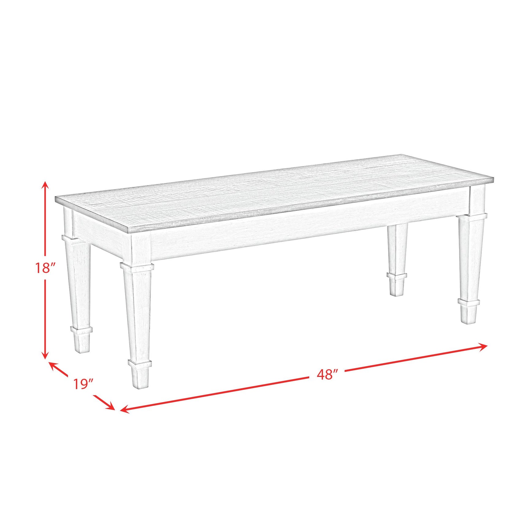 Farmington Storage Dining Bench in Medium Brown and Washed Stone - Tampa Furniture Outlet