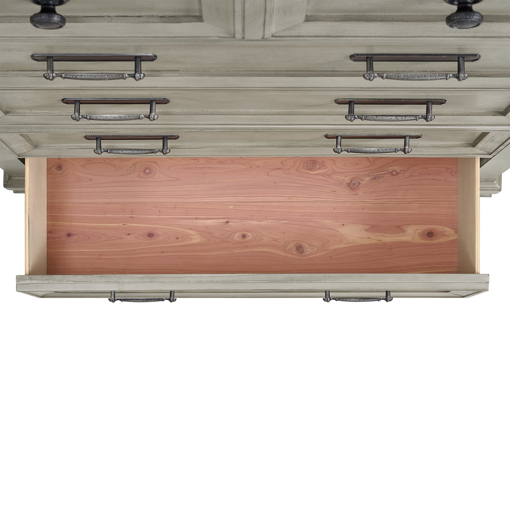 Farmington 5-Drawer Chest in Medium Brown and Washed Stone - Tampa Furniture Outlet