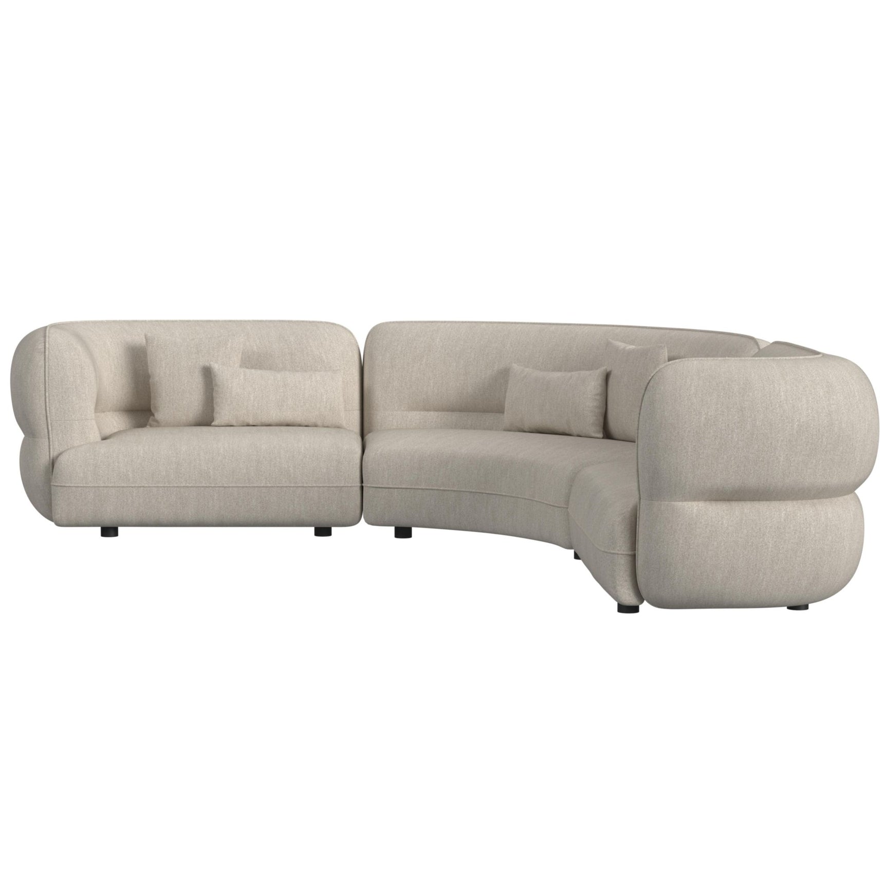 Four Seasons Sectional Set in Woolen Camel with 6 Pillows - Tampa Furniture Outlet