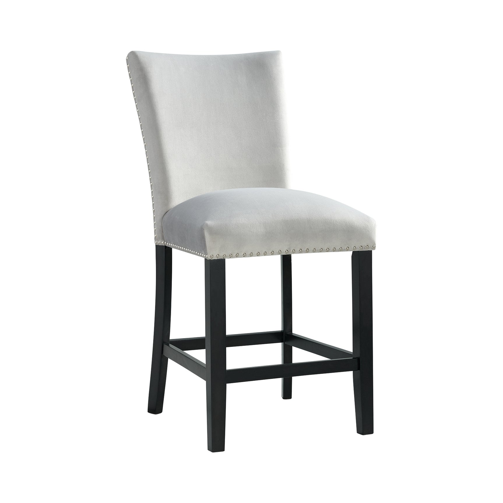 Francesca Counter Dining Gray Counter Velvet Side Chair (2 Per Pack)
