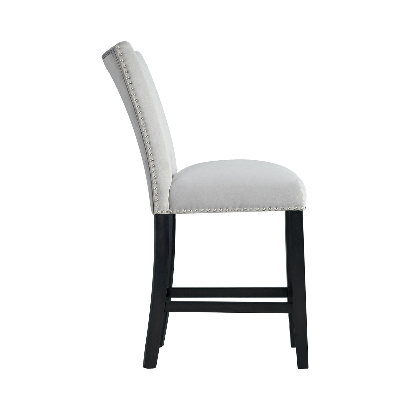 Francesca Counter Dining Gray Counter Velvet Side Chair (2 Per Pack)