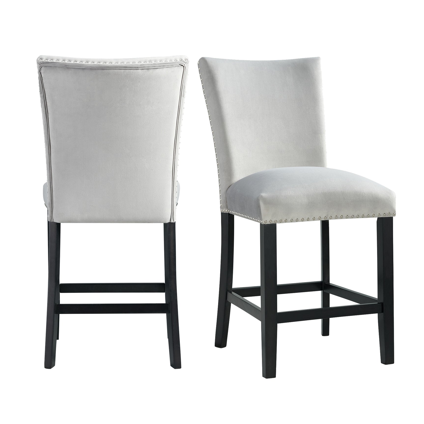 Francesca Counter Dining Gray Counter Velvet Side Chair (2 Per Pack) - Tampa Furniture Outlet