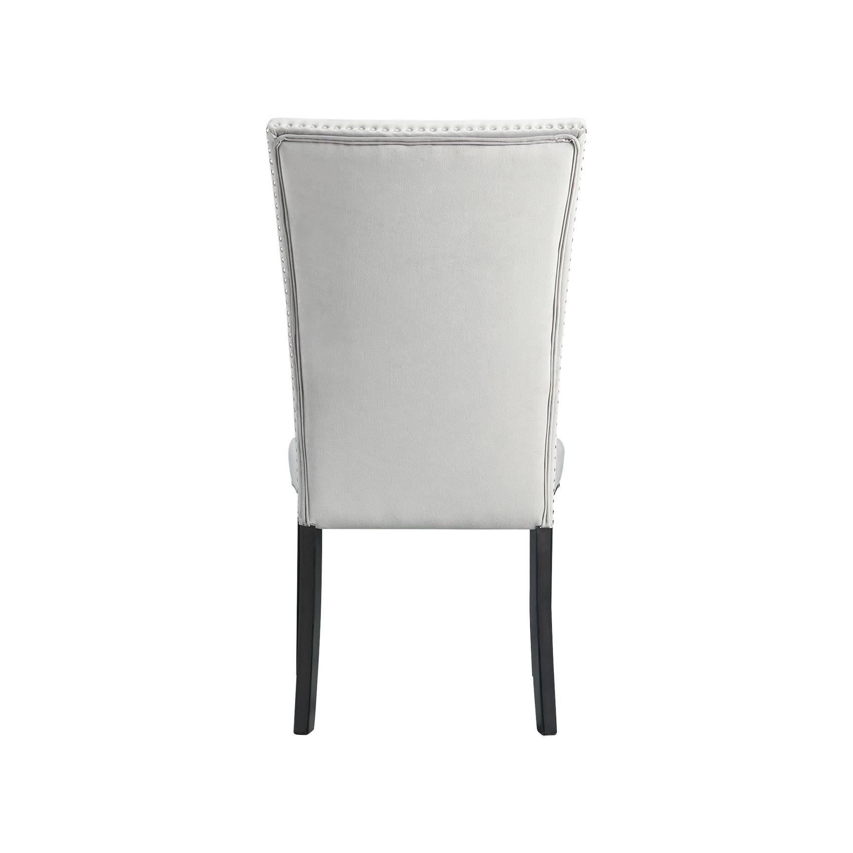 Francesca Rectangular Dining Grey Velvet Side Chair W/ Nailhead Trim (2 Per Pack) - Tampa Furniture Outlet