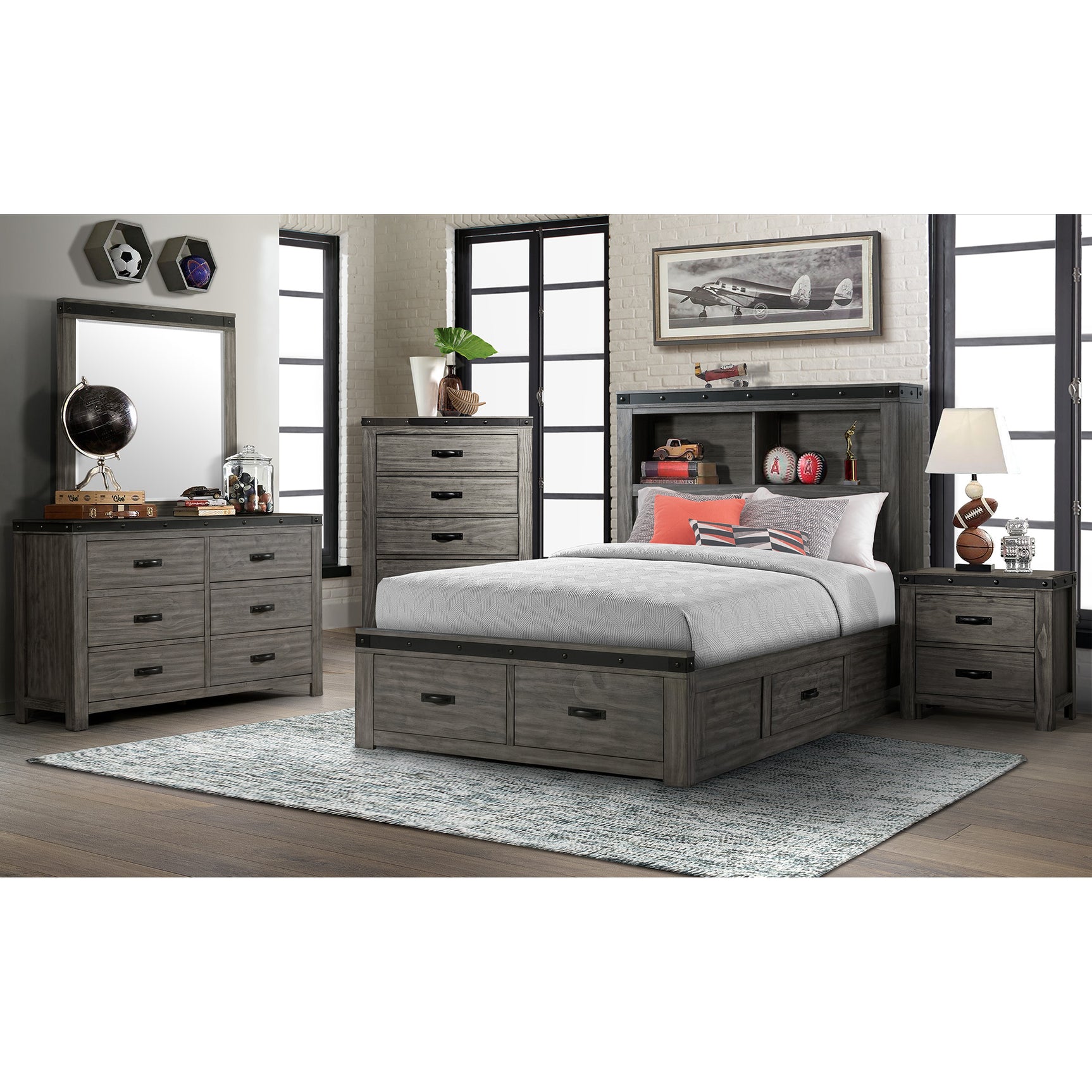 Wade Youth 6 Drawer Dresser & Mirror Set – SKU WE650DRMR | Elements