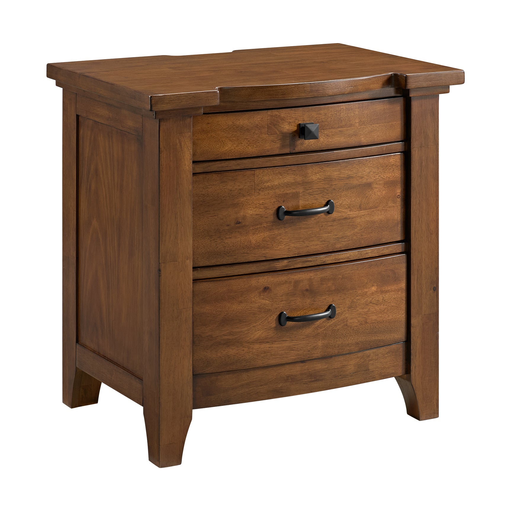 Gage 3-Drawer Nightstand with USB and Power in Chestnut - Tampa Furniture Outlet