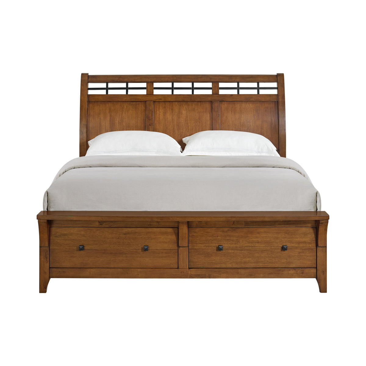 Gage King Sleigh Storage Bed in Chestnut