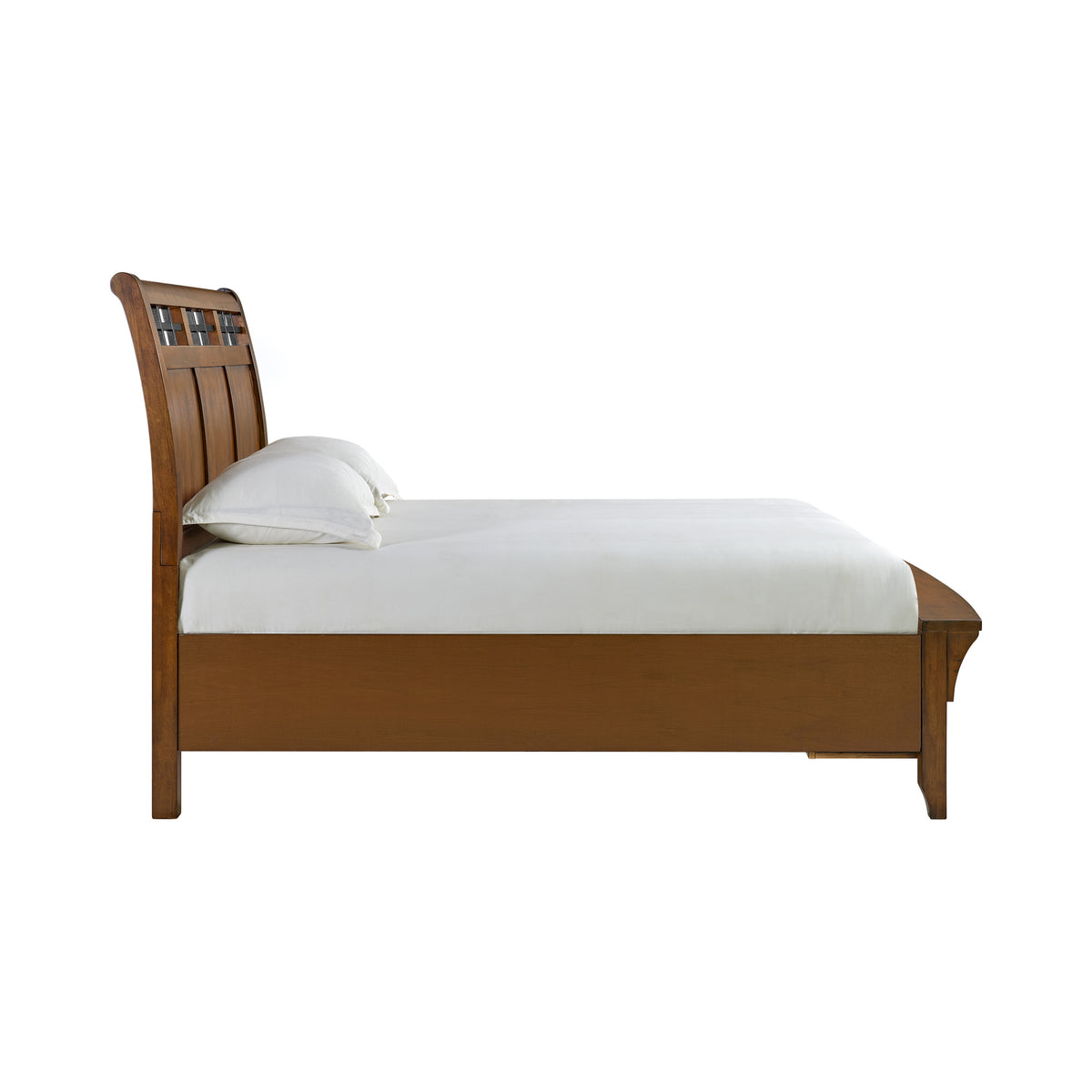 Gage Queen Sleigh Storage Bed in Chestnut