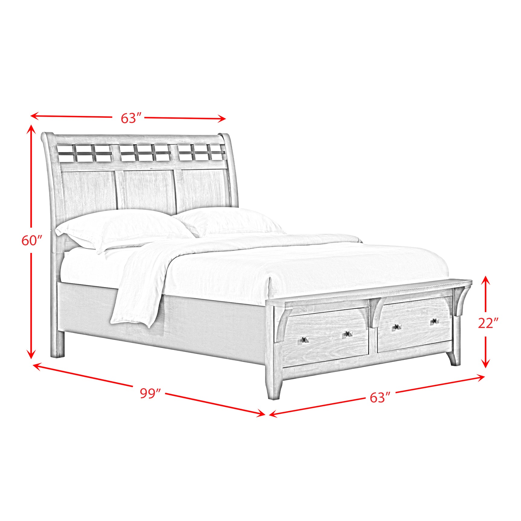 Gage Queen Sleigh Storage Bed in Chestnut - Tampa Furniture Outlet