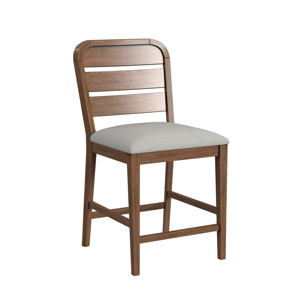 Glinda Counter Chair with Light Grey Fabric in Brown (2 Per Carton)