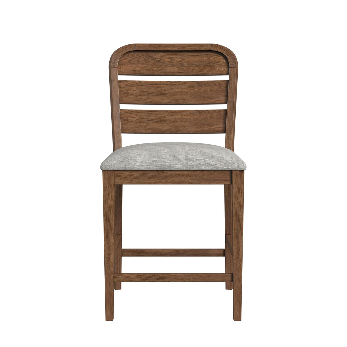 Glinda Counter Chair with Light Grey Fabric in Brown (2 Per Carton)