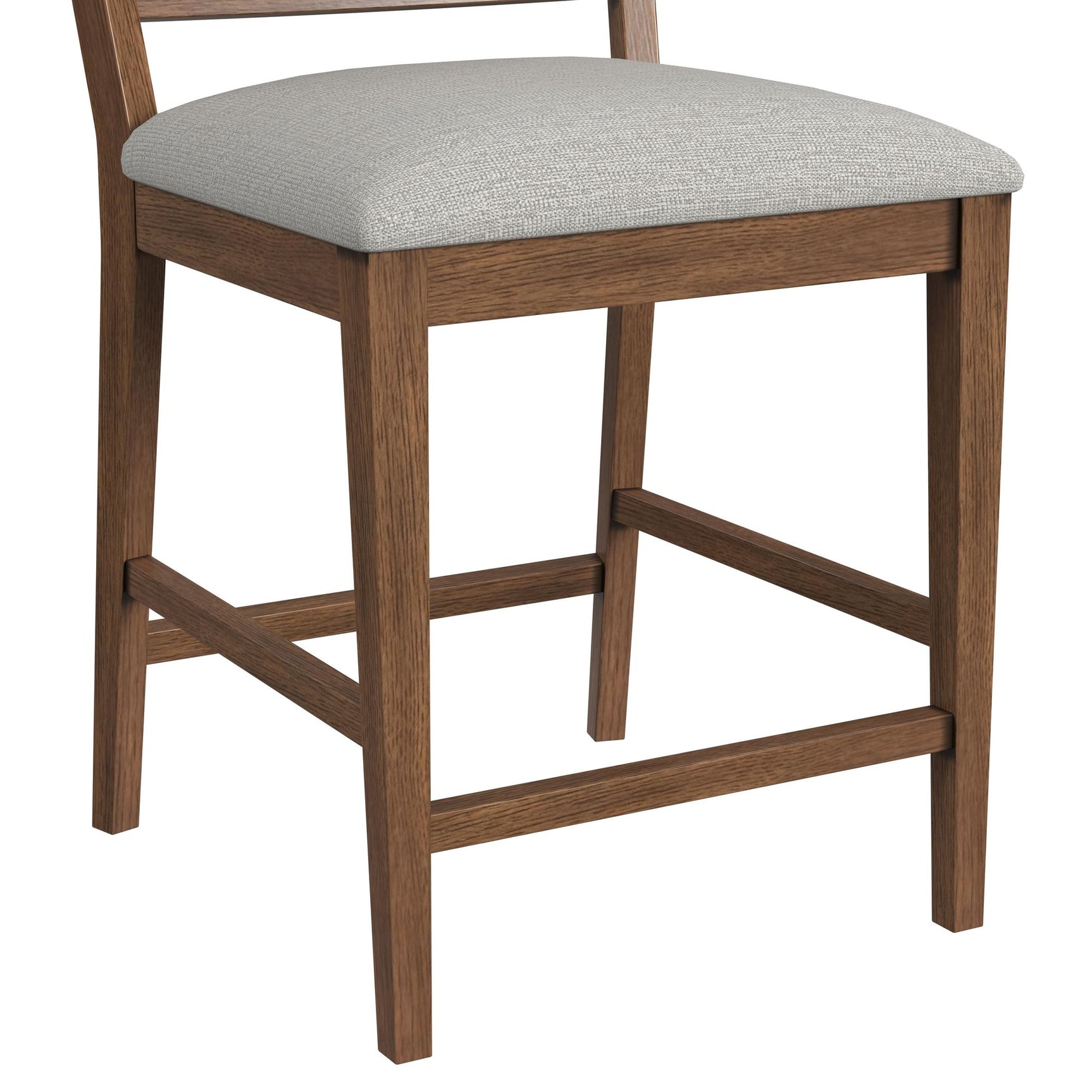 Glinda Counter Chair with Light Grey Fabric in Brown (2 Per Carton) - Tampa Furniture Outlet