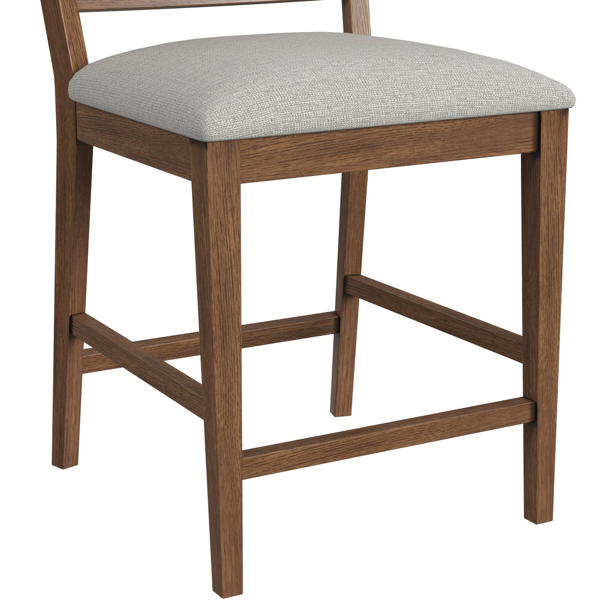 Glinda Counter Chair with Light Grey Fabric in Brown (2 Per Carton)
