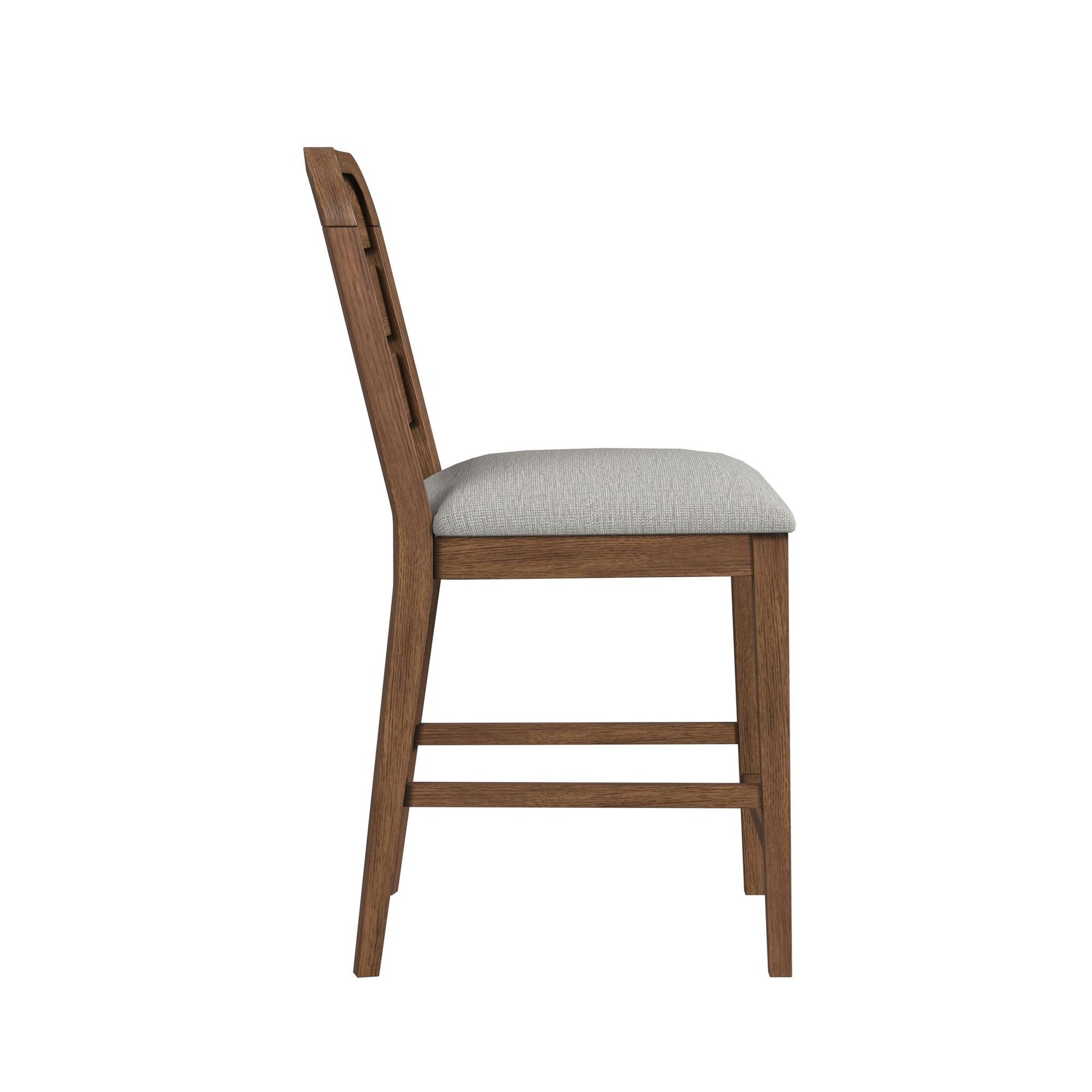 Glinda Counter Chair with Light Grey Fabric in Brown (2 Per Carton) - Tampa Furniture Outlet