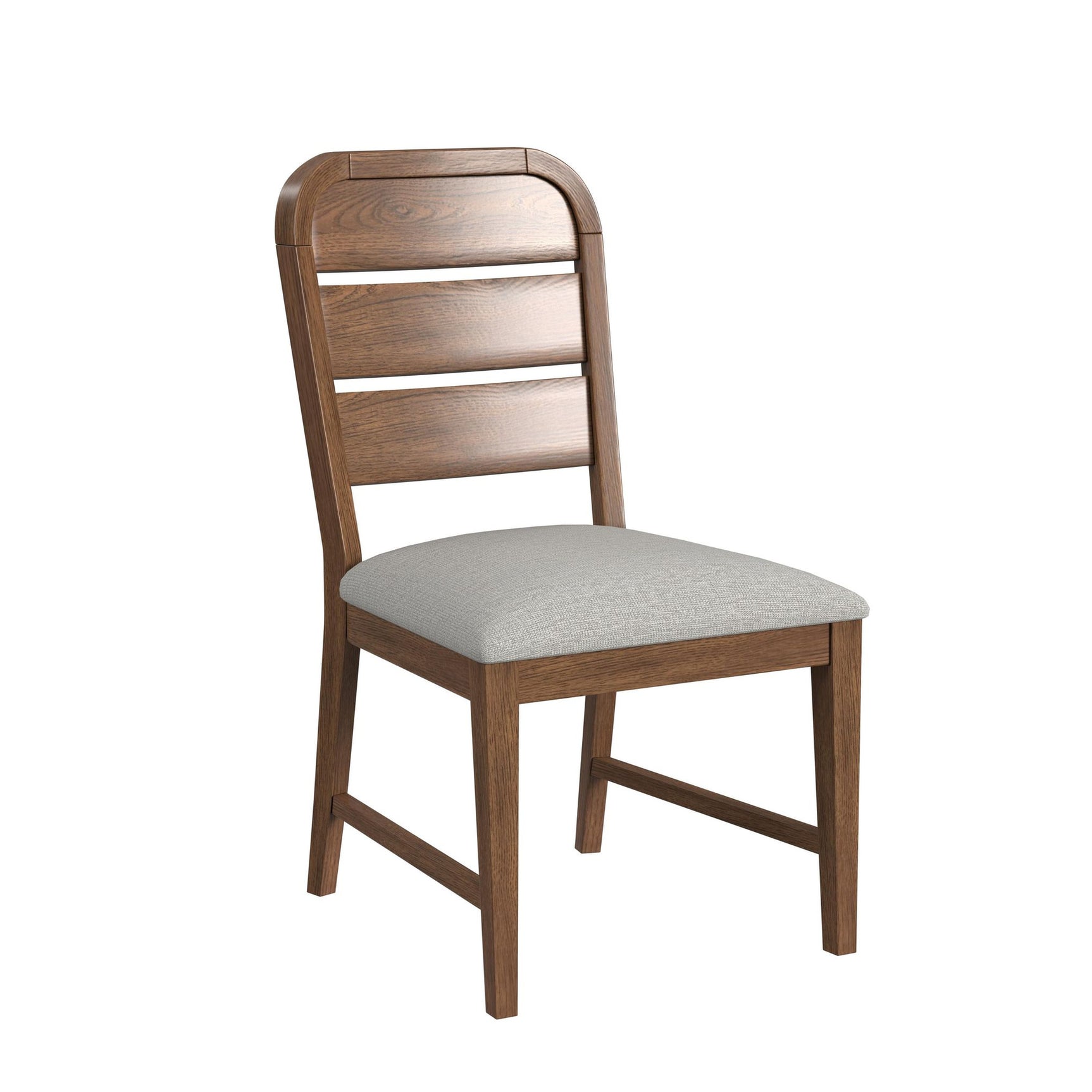Glinda Dining Side Chair with Light Grey Fabric in Brown (2 Per Carton)
