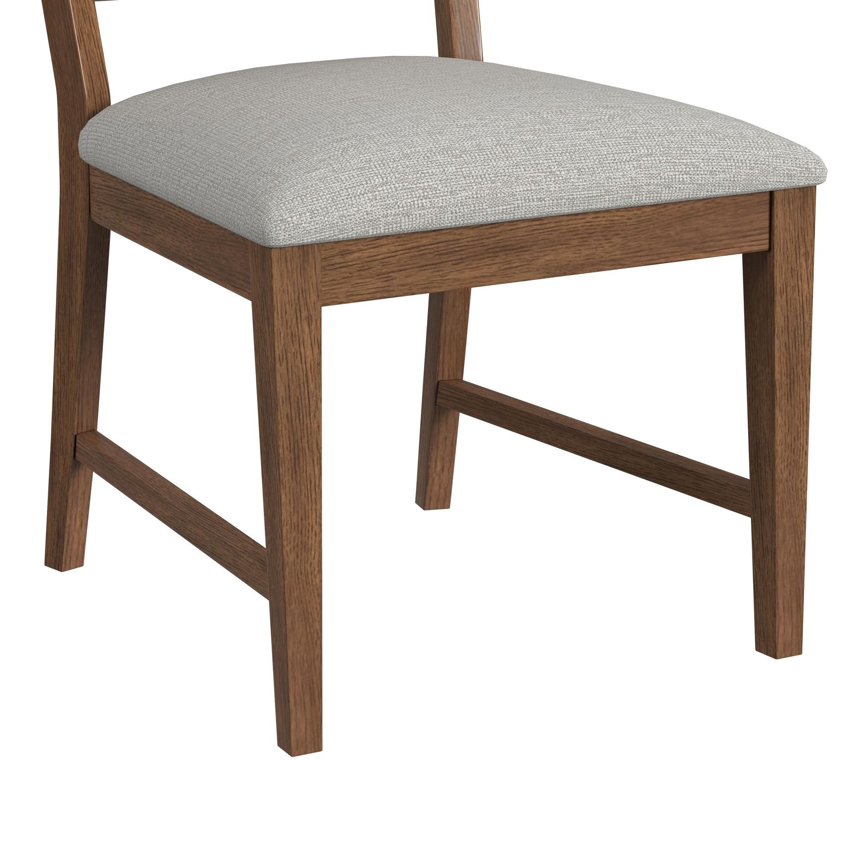 Glinda Dining Side Chair with Light Grey Fabric in Brown (2 Per Carton) - Tampa Furniture Outlet