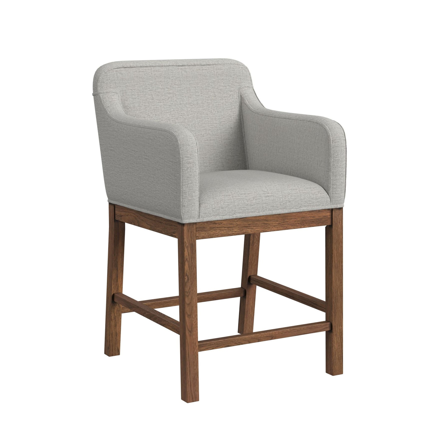 Glinda UPH Counter Chair with Light Grey Fabric in Brown (2 Per Carton)