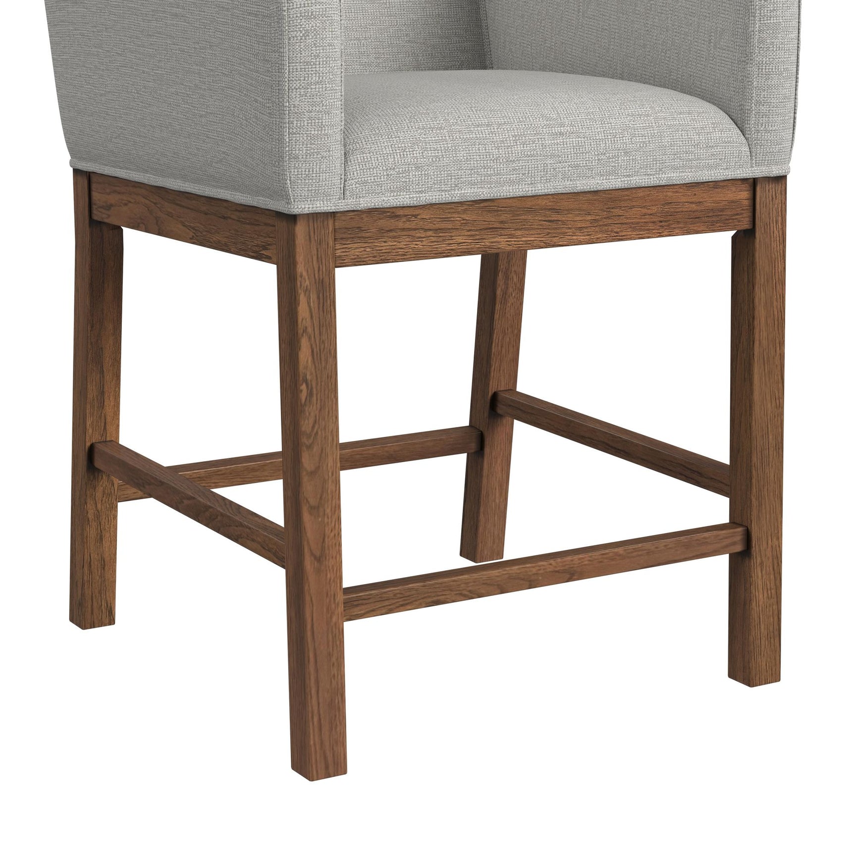 Glinda UPH Counter Chair with Light Grey Fabric in Brown (2 Per Carton)