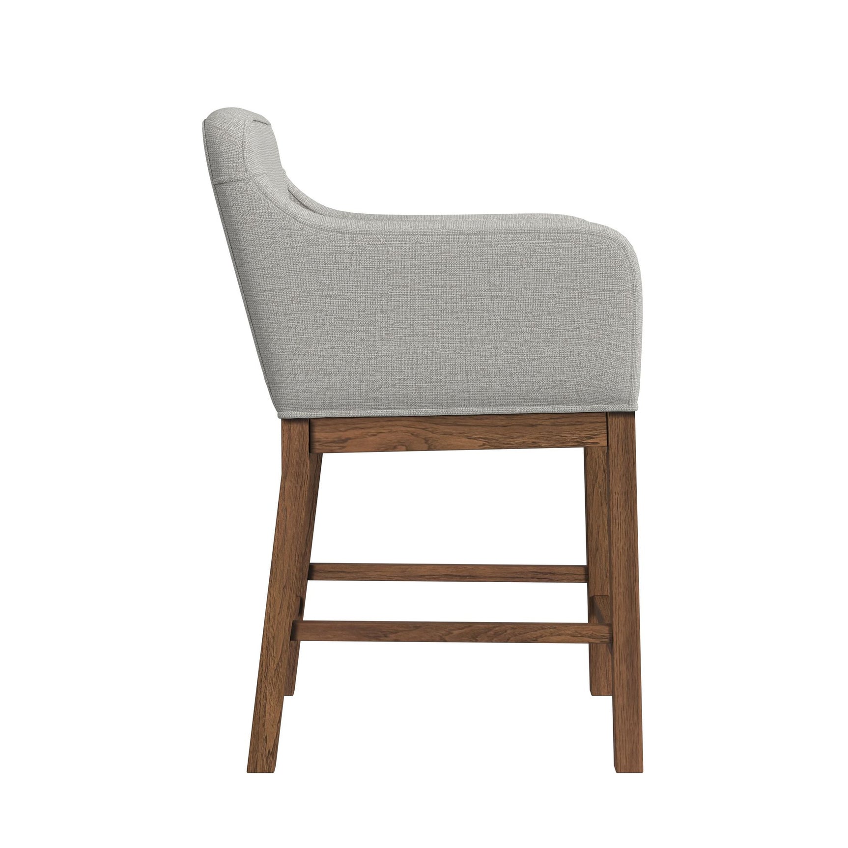 Glinda UPH Counter Chair with Light Grey Fabric in Brown (2 Per Carton) - Tampa Furniture Outlet