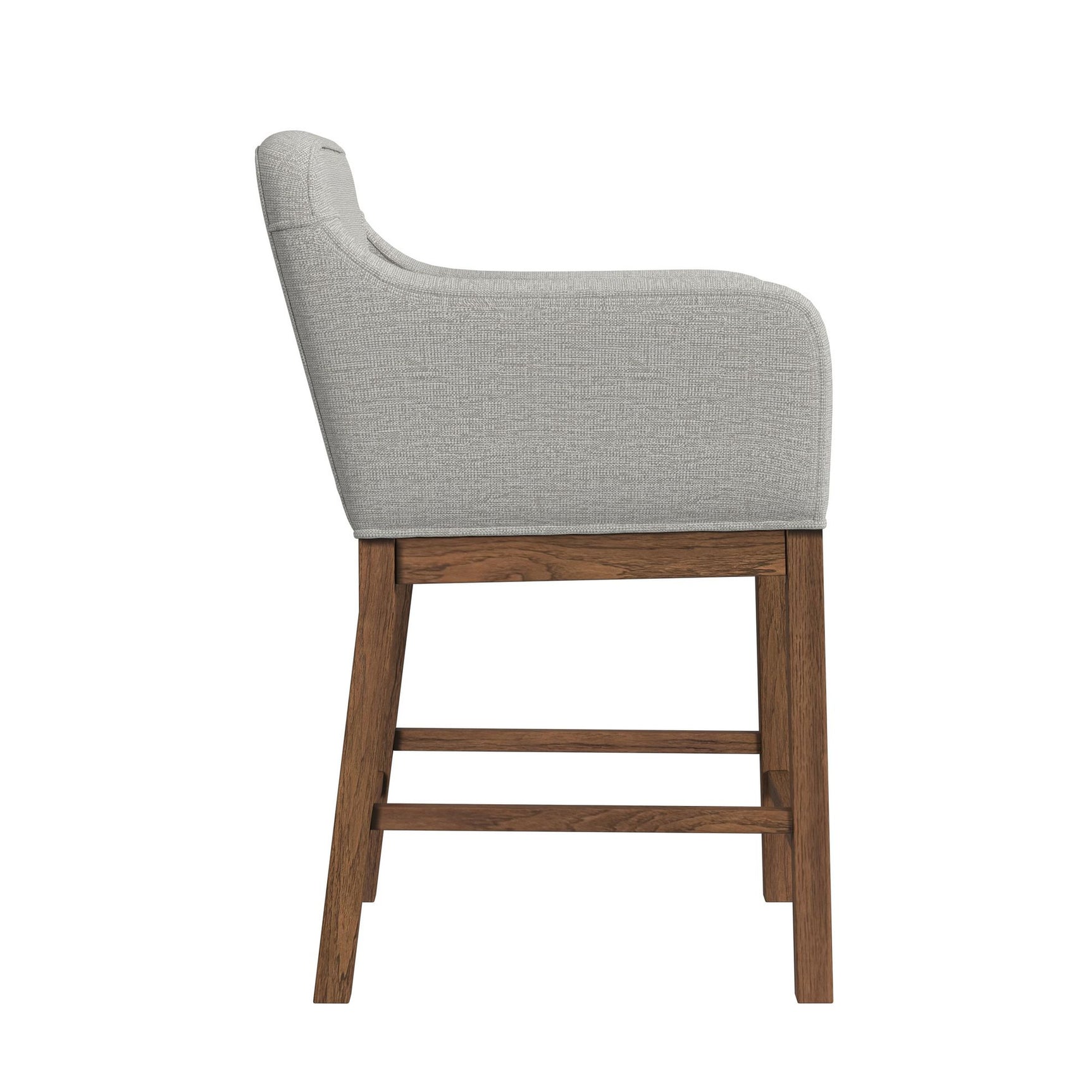 Glinda UPH Counter Chair with Light Grey Fabric in Brown (2 Per Carton)