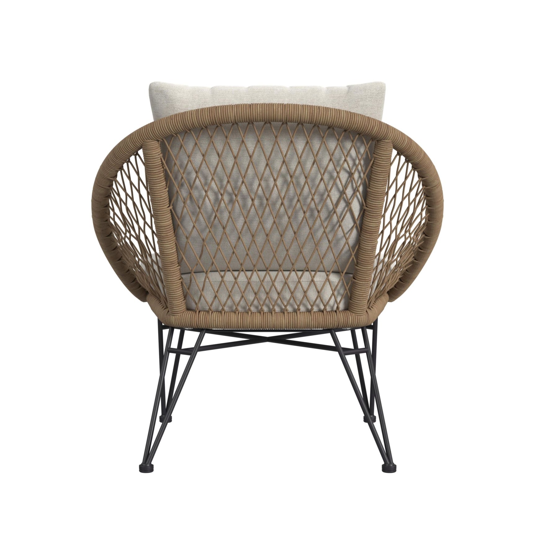 Grace Outdoor Seating 4PC Set - Black, Natural and Olefin Beige - Tampa Furniture Outlet