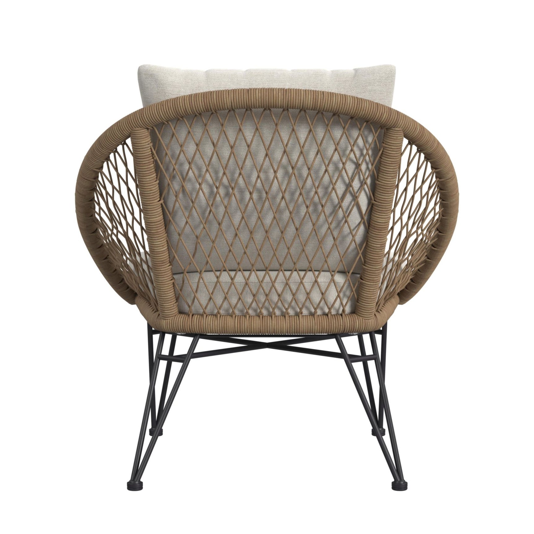 Grace Outdoor Seating 4PC Set - Black, Natural and Olefin Beige