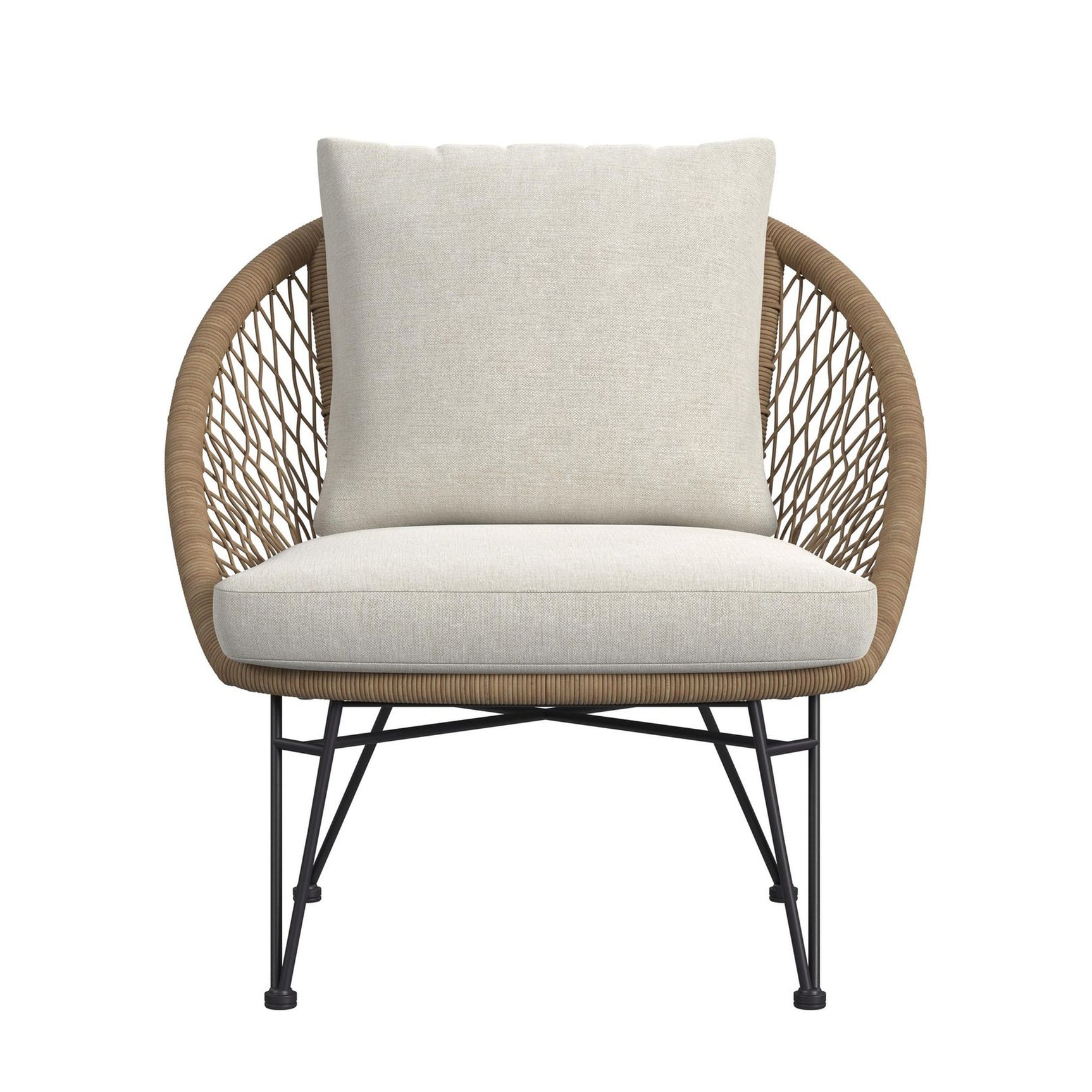 Grace Outdoor Seating 4PC Set - Black, Natural and Olefin Beige