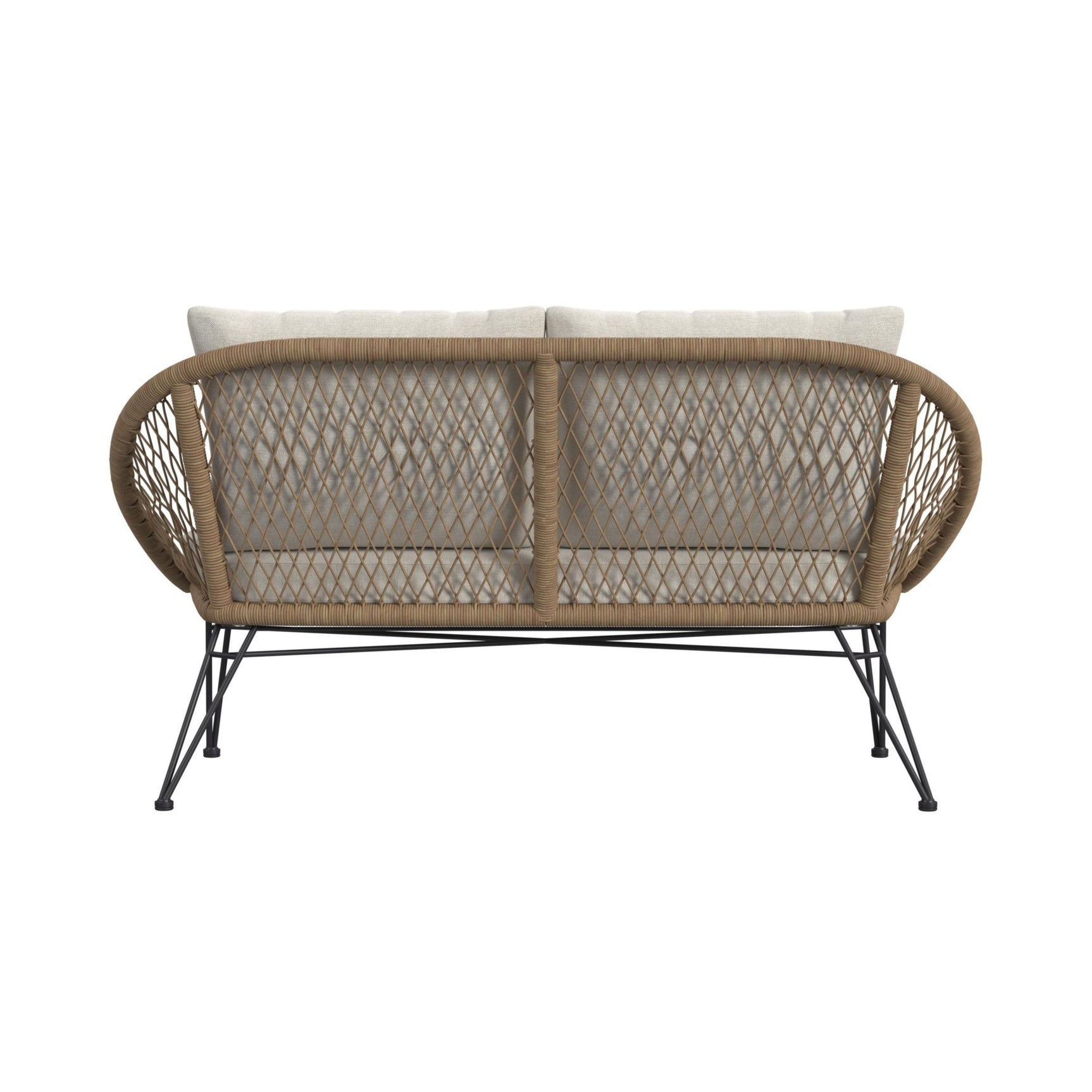 Grace Outdoor Seating 4PC Set - Black, Natural and Olefin Beige