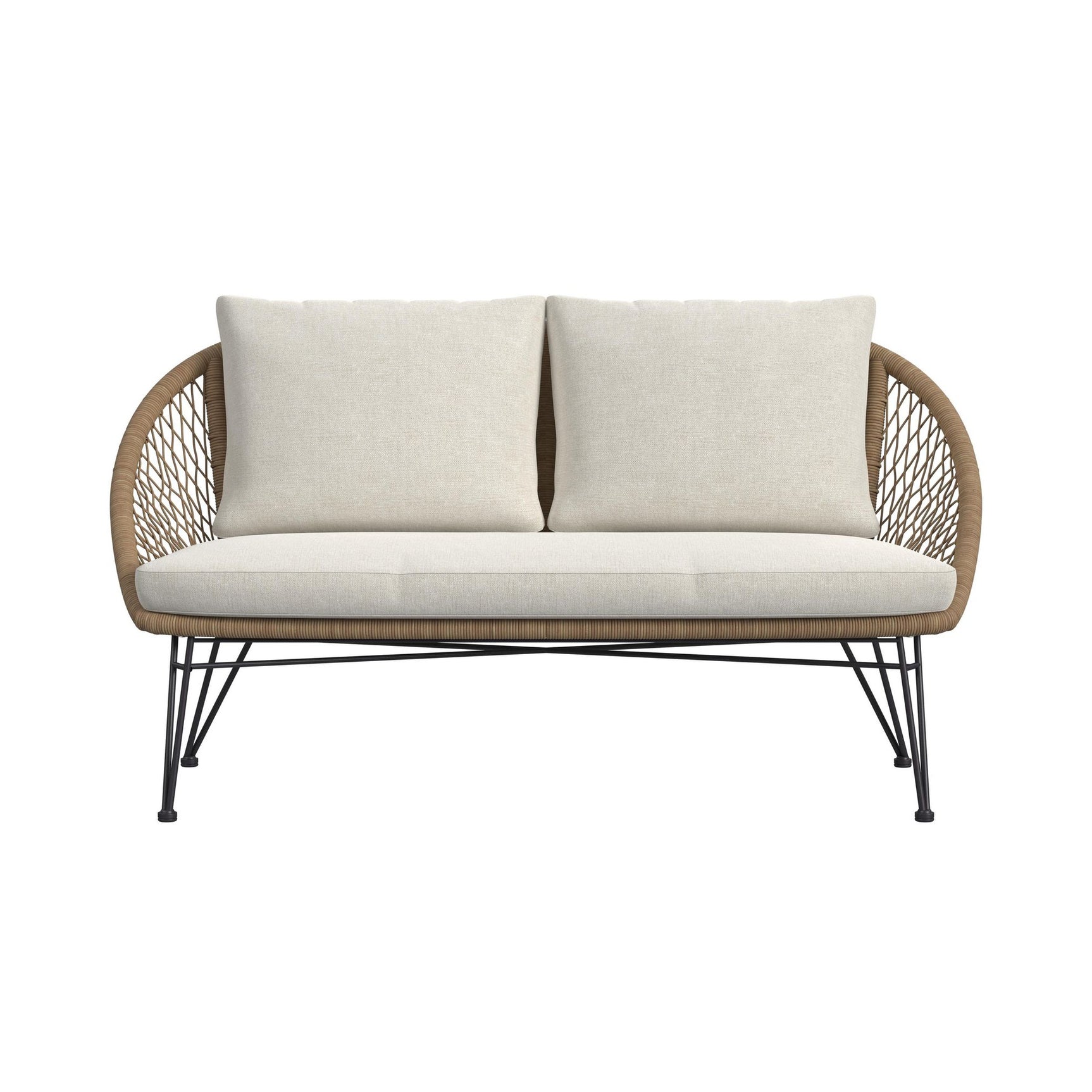 Grace Outdoor Seating 4PC Set - Black, Natural and Olefin Beige