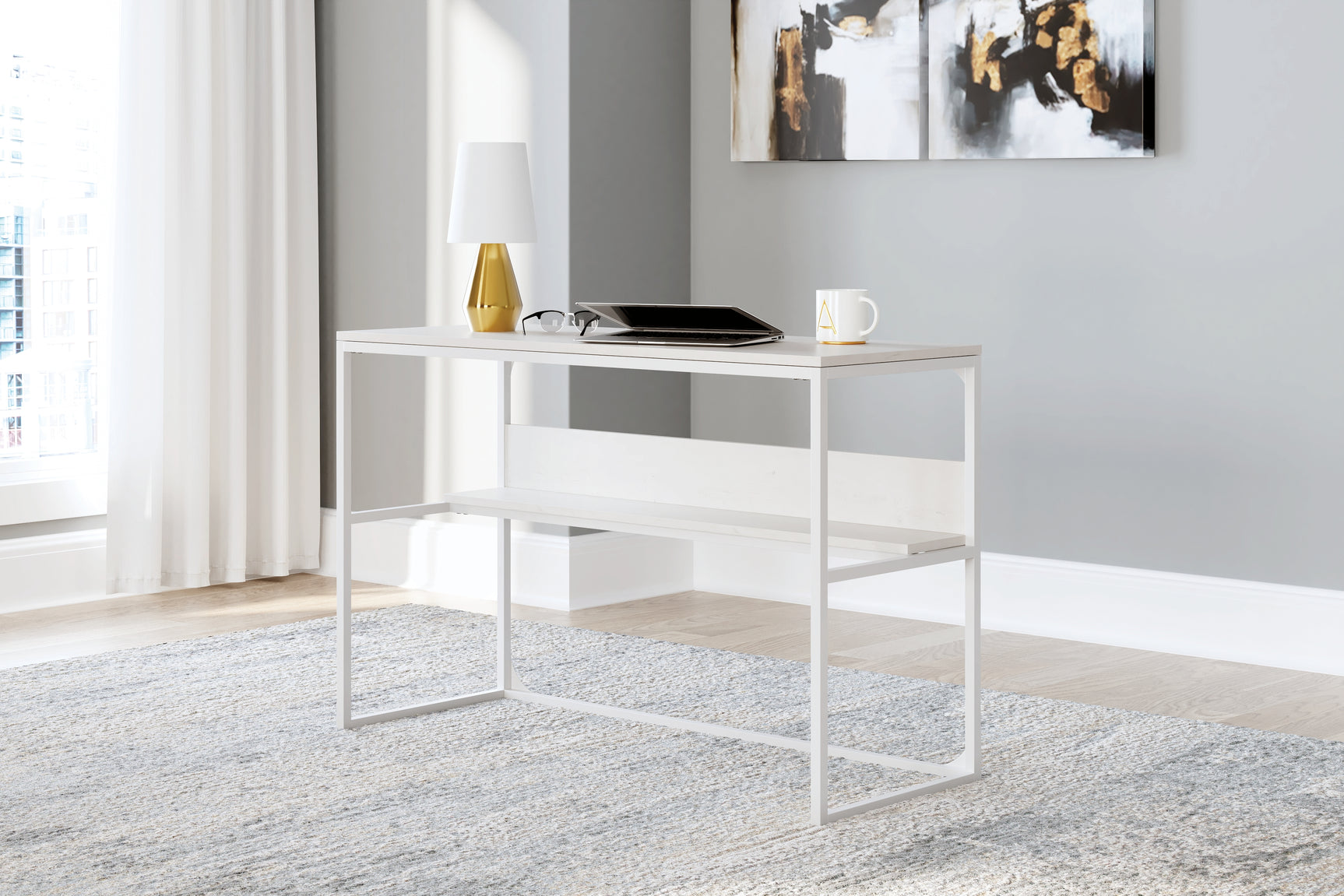 Tampa Furniture Outlet - Ashley Furniture - Deznee Office Desk - Home Office Desk / White - H162-14