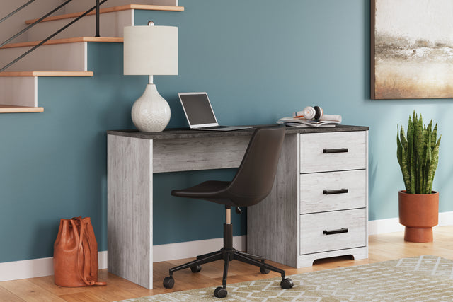 Tampa Furniture Outlet - Ashley Furniture - Shawburn Office Desk - Home Office Desk / White/Dark Charcoal Gray - H4121-34