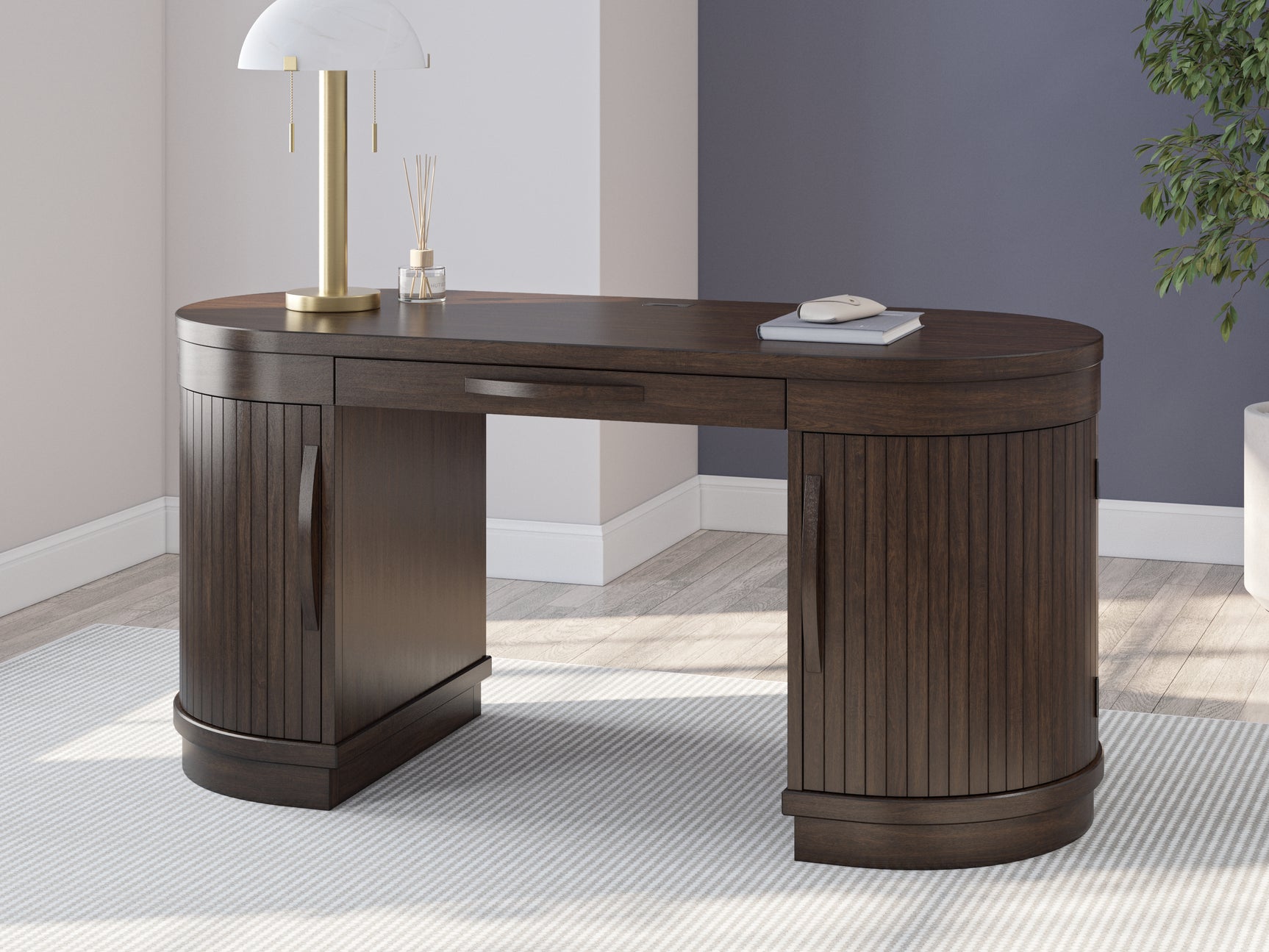 Tampa Furniture Outlet - Ashley Furniture - Korestone Office Desk - Home Office Desk / Warm Brown - H687-27