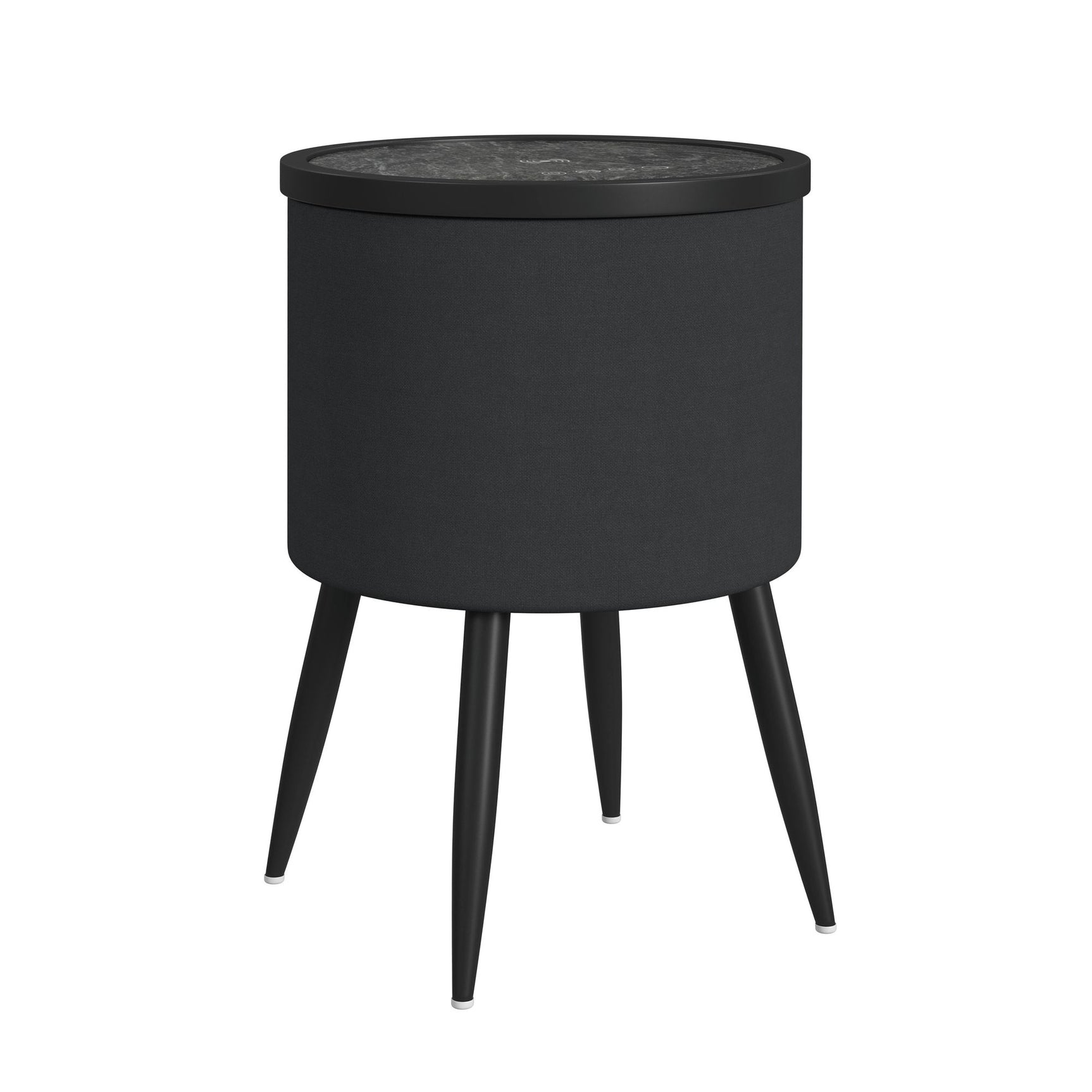 Halo Round Smart End Table in Black - Tampa Furniture Outlet