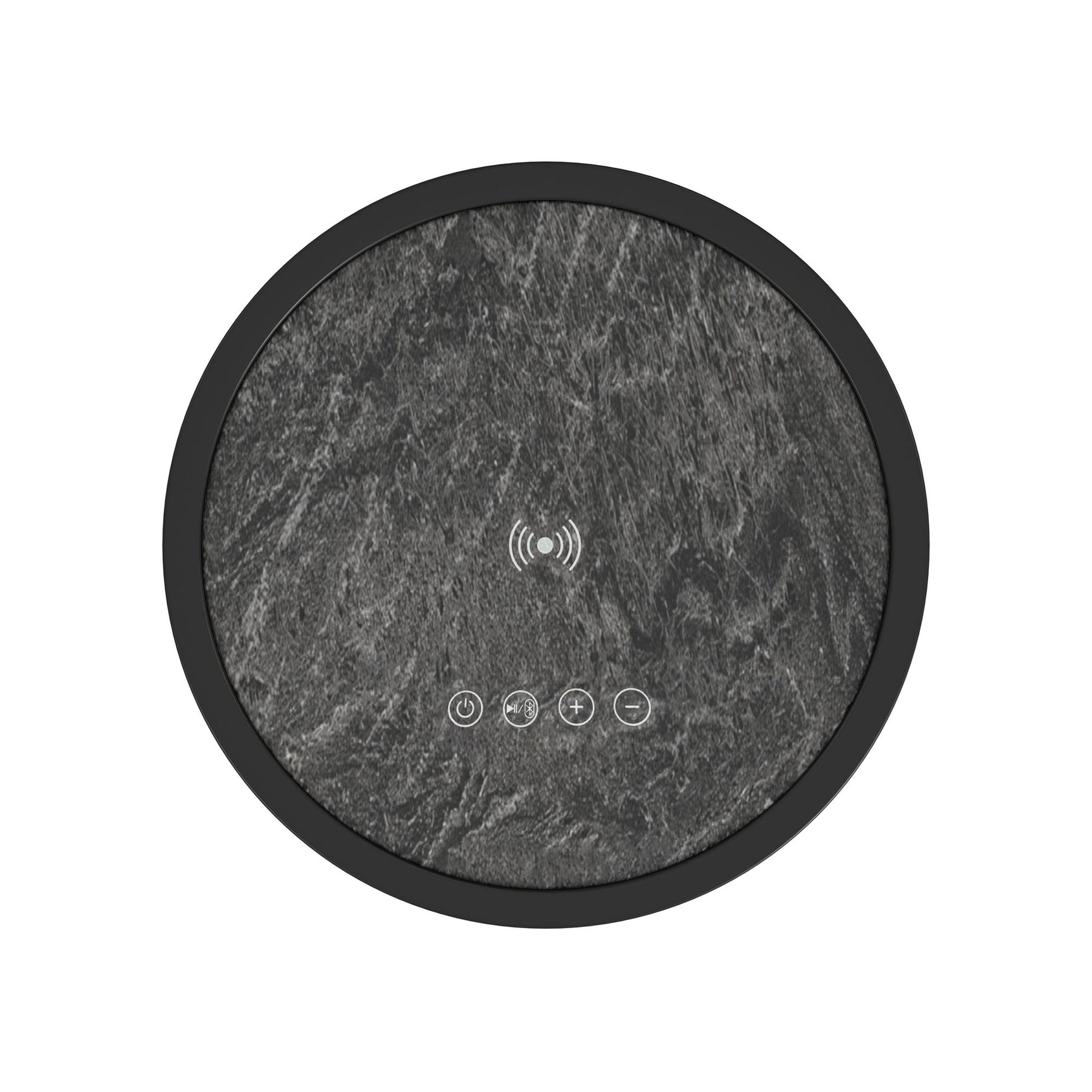 Halo Round Smart End Table in Black - Tampa Furniture Outlet