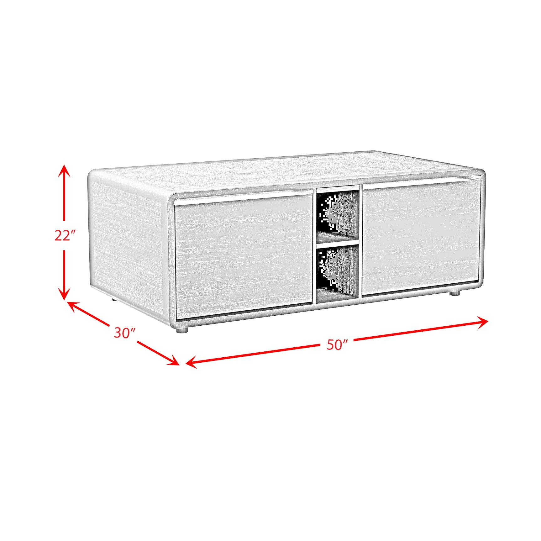 Halo Smart Coffee Table with Cooler and Speaker in Black - Tampa Furniture Outlet