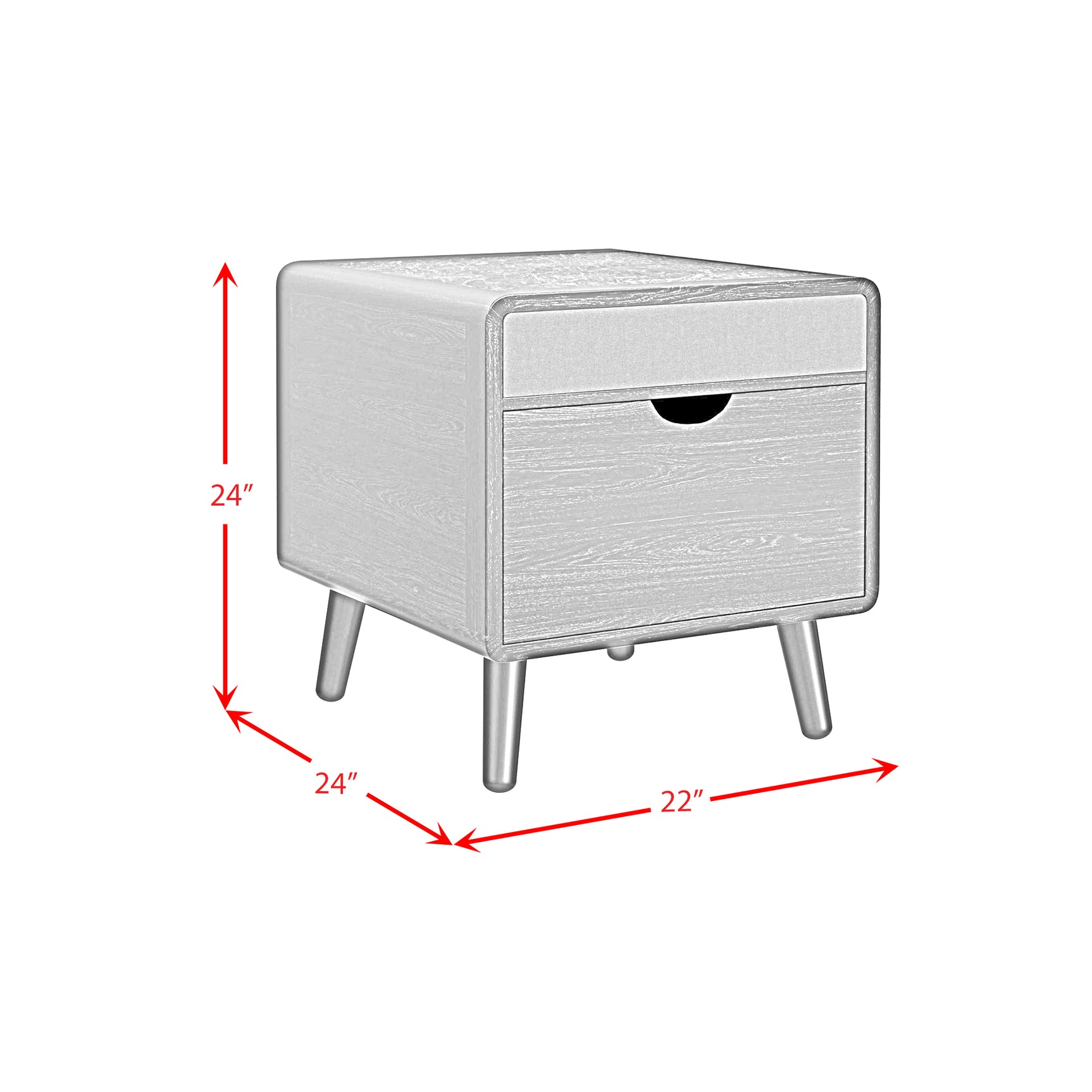 Halo Square Smart End table in Black