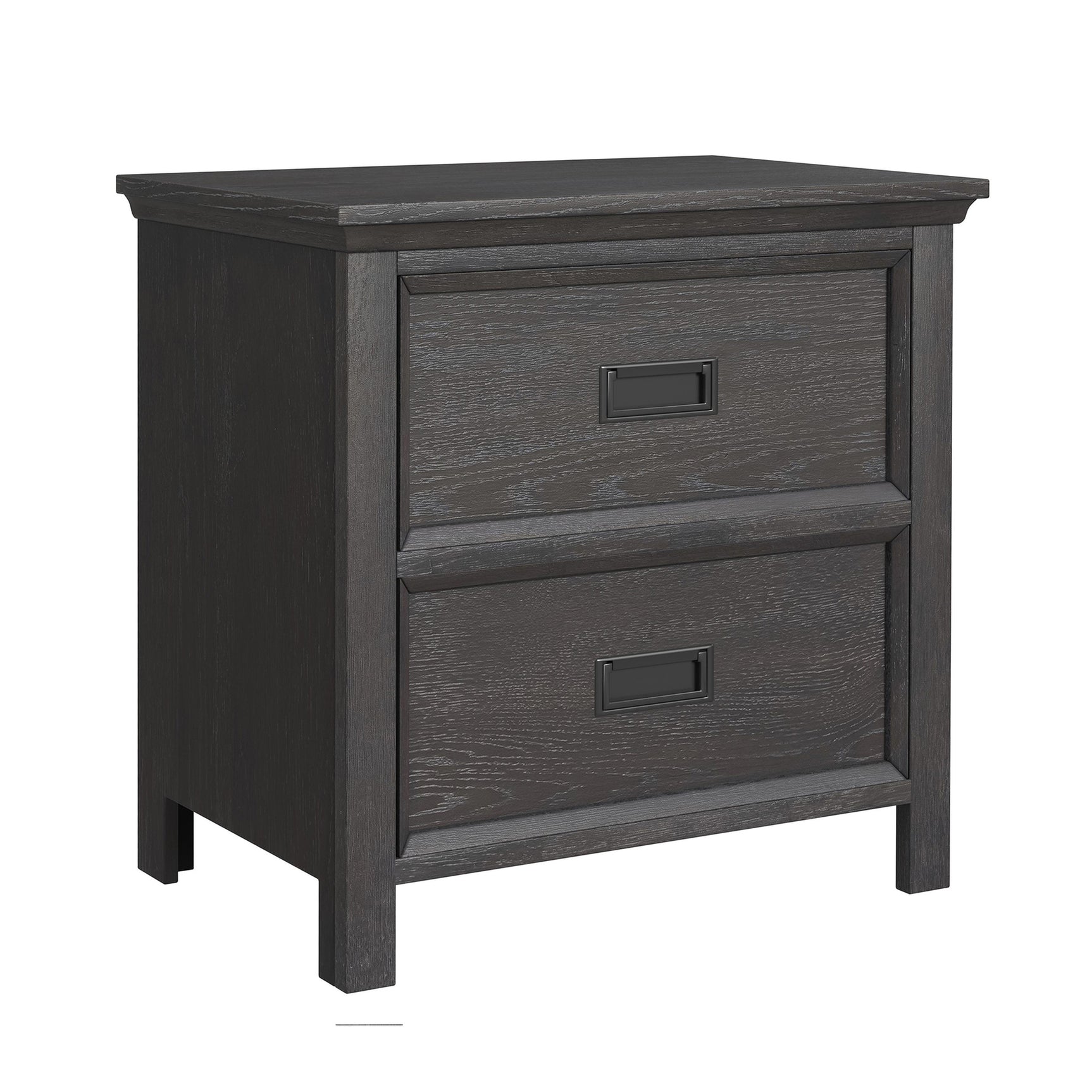 Hampton Kids 2-Drawer Nightstand with USB in Charcoal