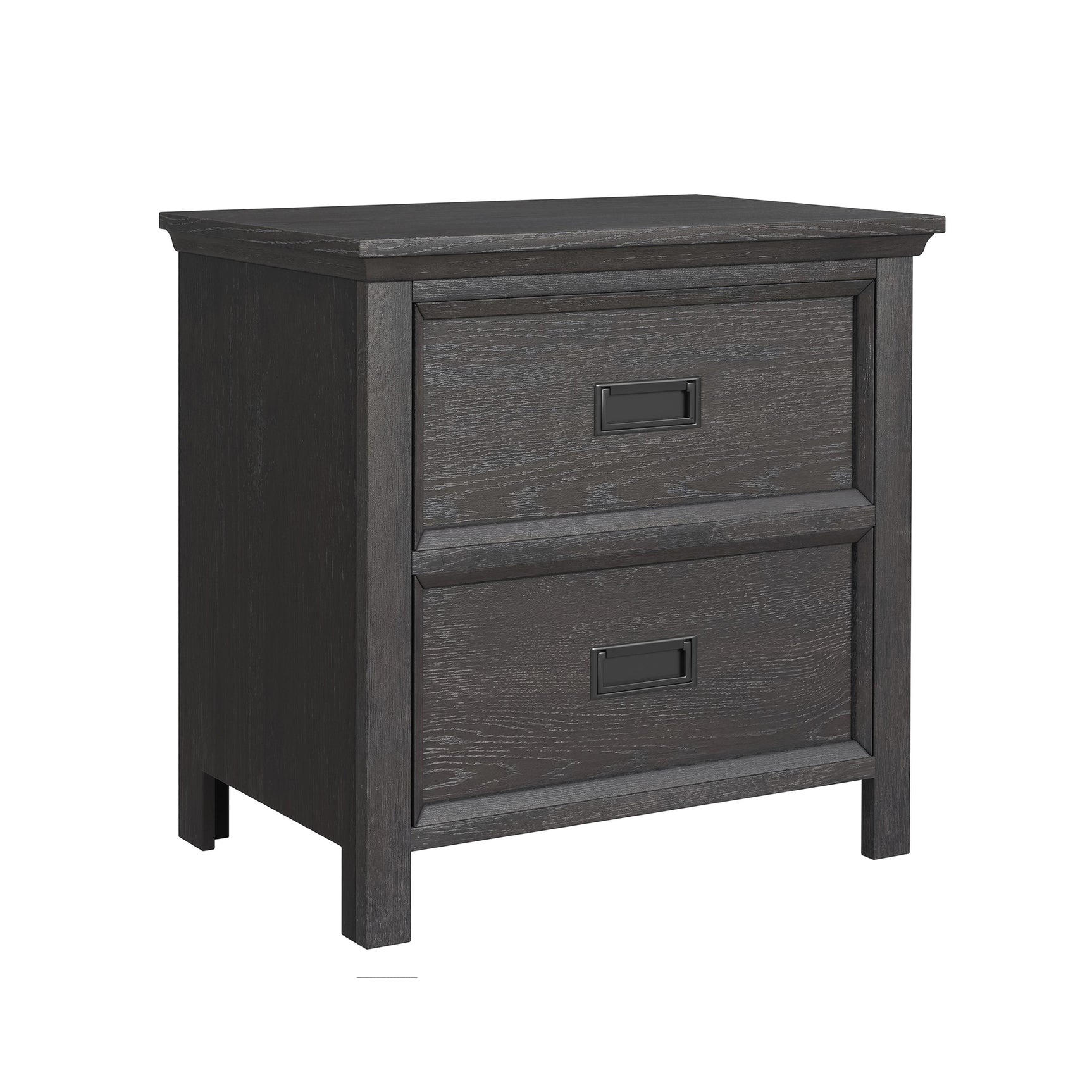 Hampton Kids 2-Drawer Nightstand with USB in Charcoal - Tampa Furniture Outlet